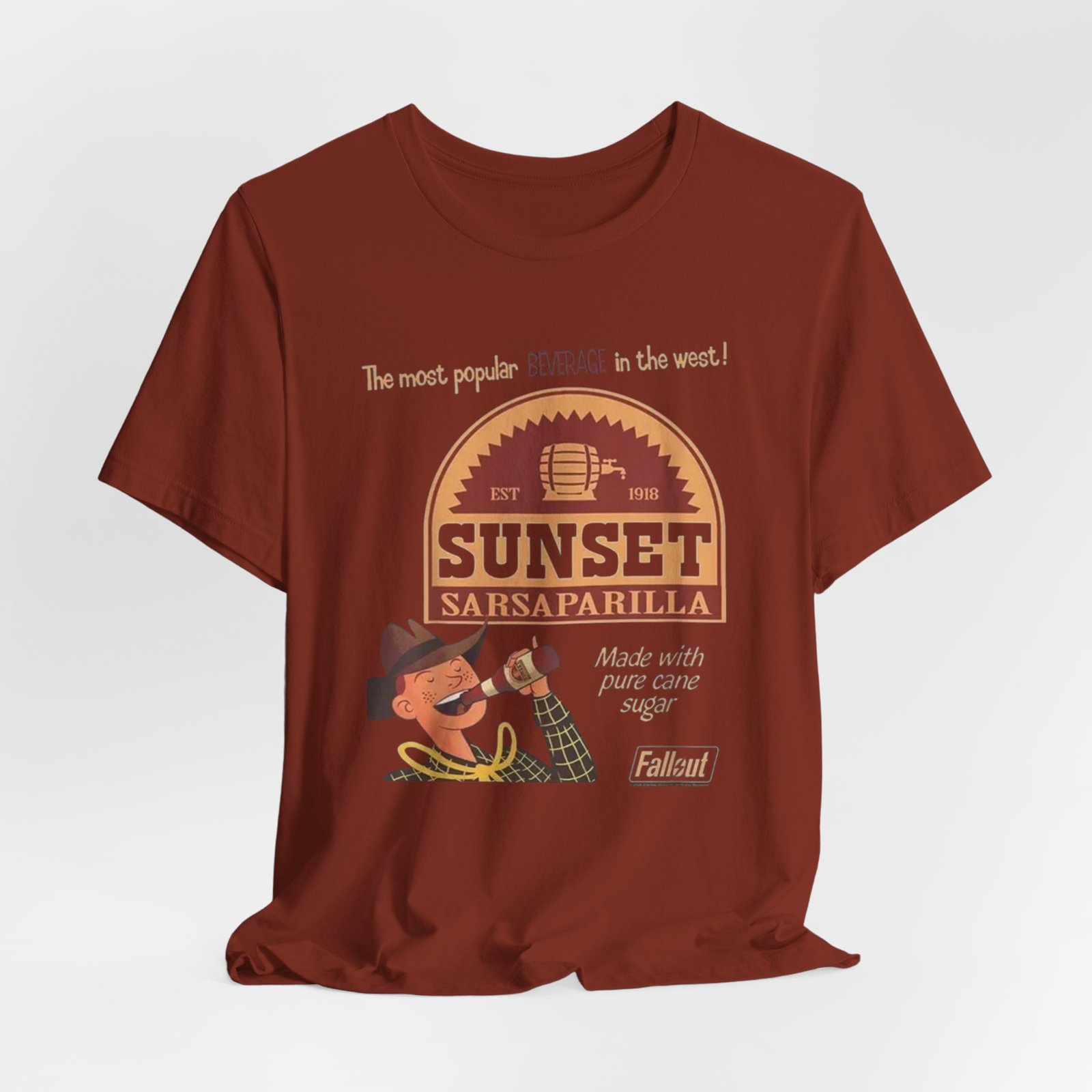 Sunset Sarsaparilla Tee — Retro Fallout Soda Logo T-shirt, Fallout Tee - Image 8