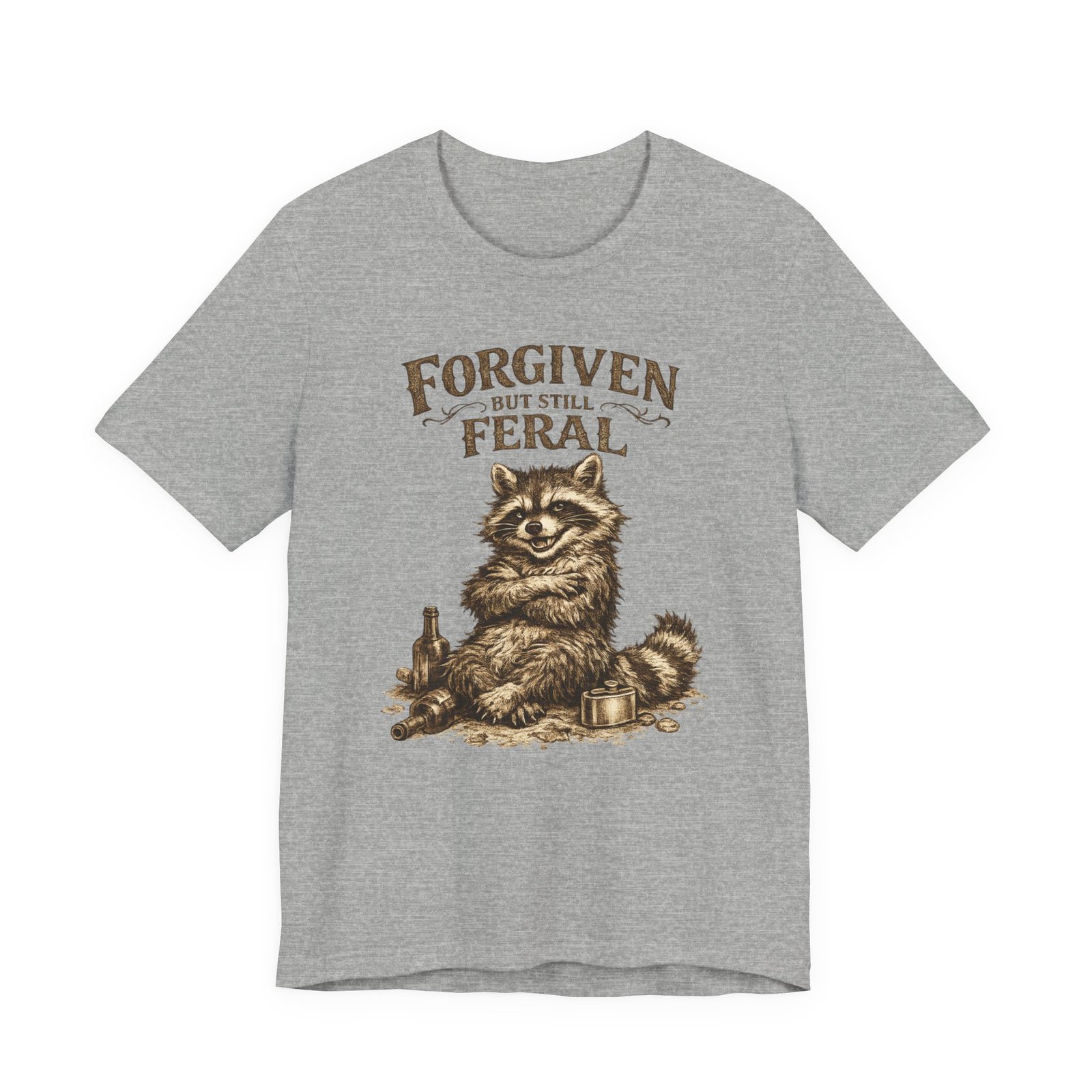 Forgiven But Still Feral raccoon tee | vintage illustration, humour - Image 21