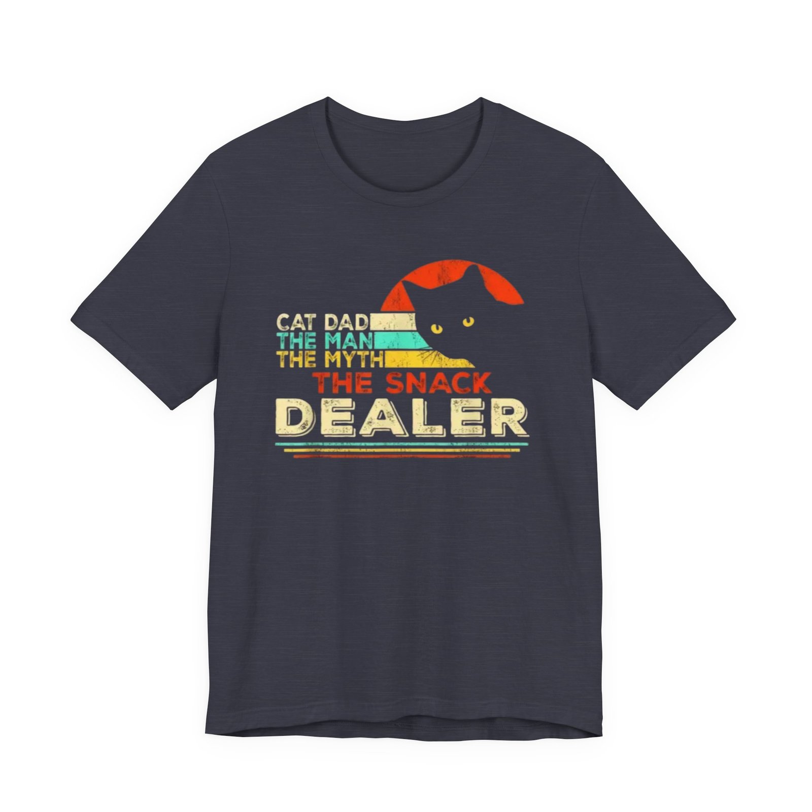 Cat Dad The Snack Dealer T-Shirt | Retro Cat Graphic - Image 29