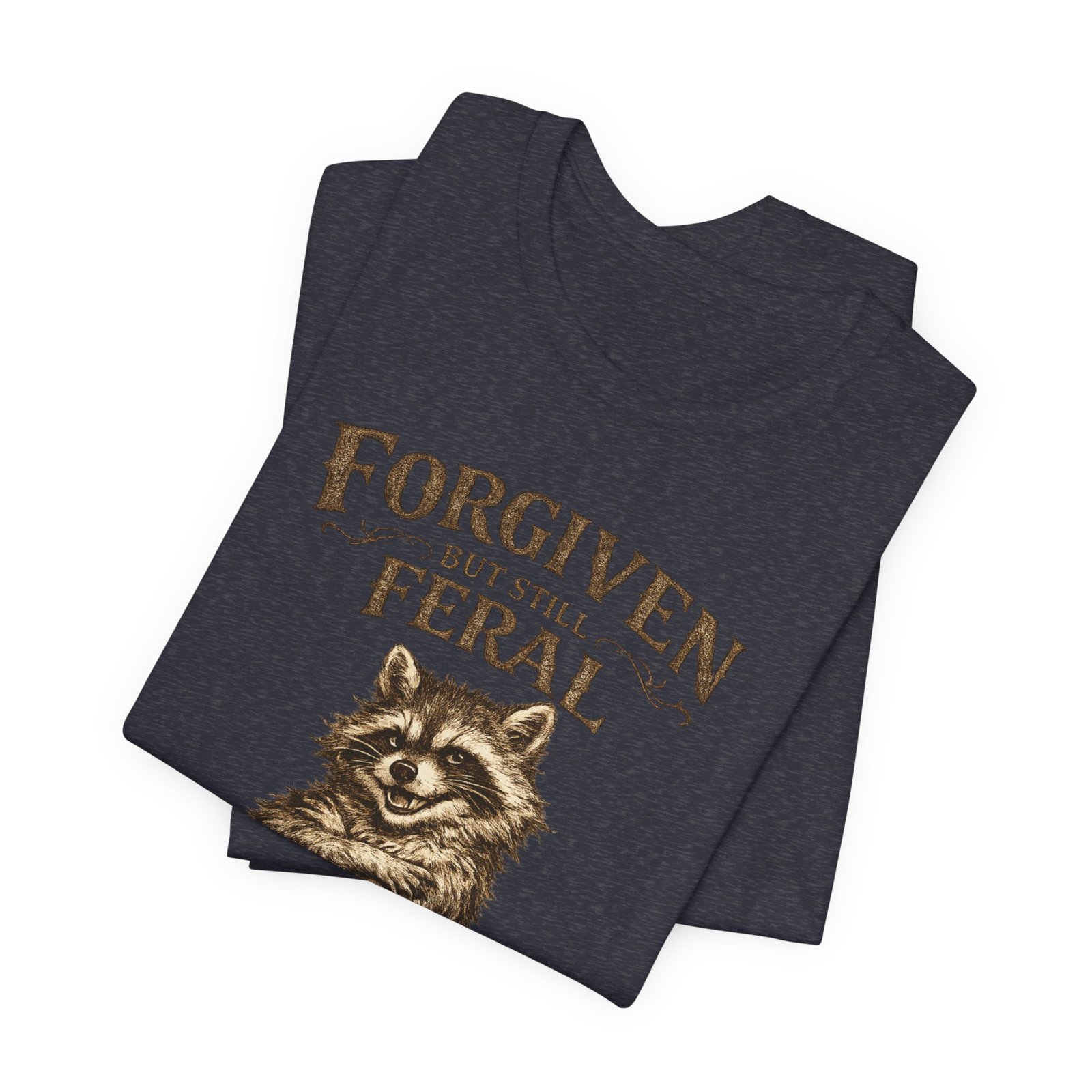 Forgiven But Still Feral raccoon tee | vintage illustration, humour - Image 31