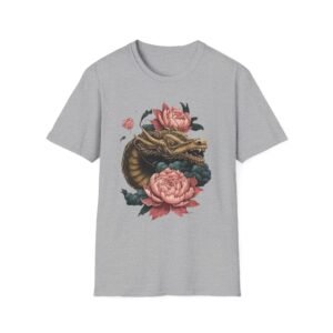 Dragon Head with Peonies T-Shirt | Floral Japanese Tattoo Inspired