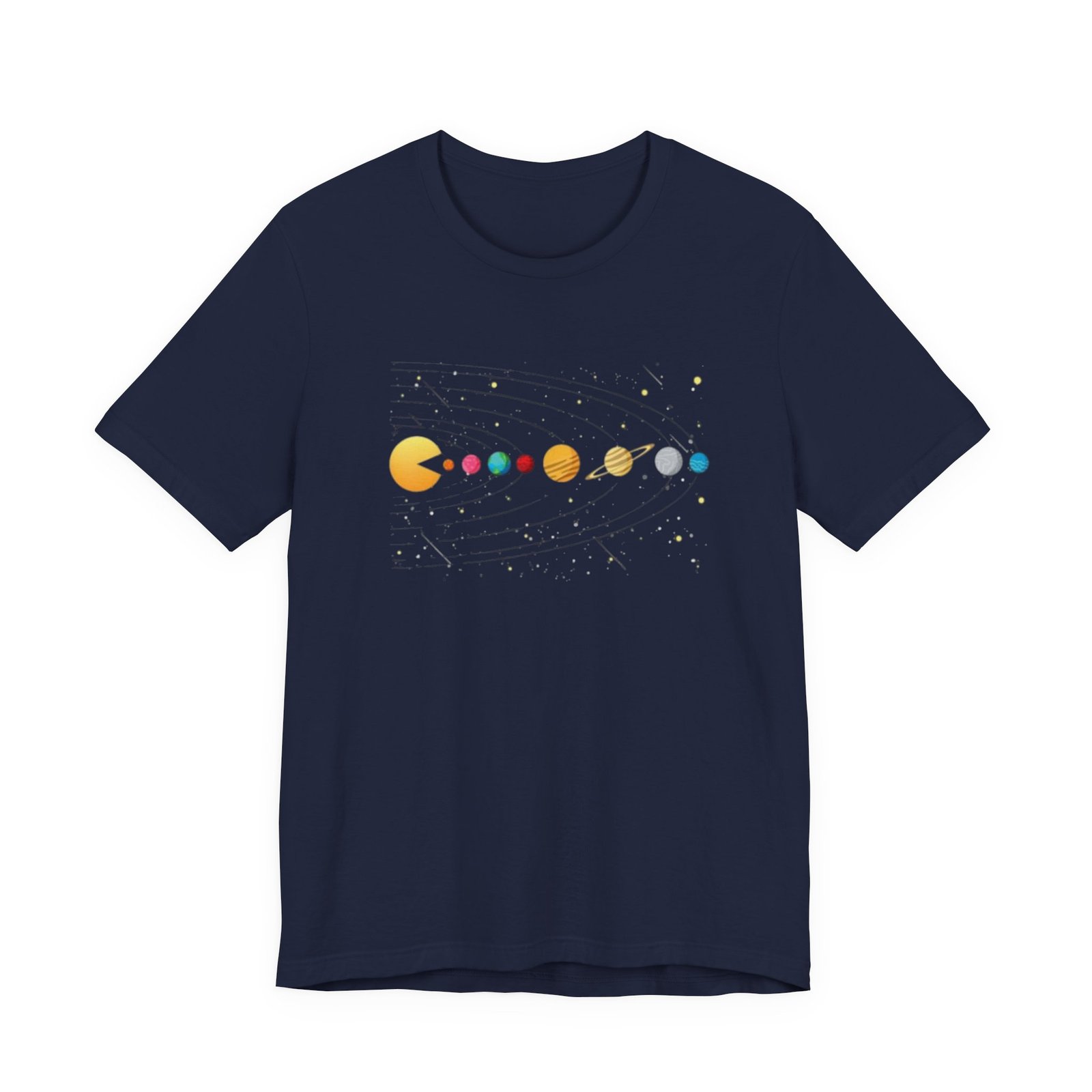 Pac-Man Solar System T-Shirt | Retro Arcade Planets Tee - Image 21