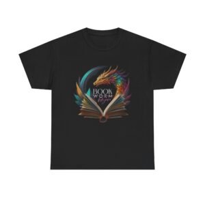 Dragon Book Lovers Tee, Unisex Cotton T-shirt for Fantasy Fans, Gift for Readers, Bookish Apparel, Cozy Reading Shirt, Ideal for Book Clubs