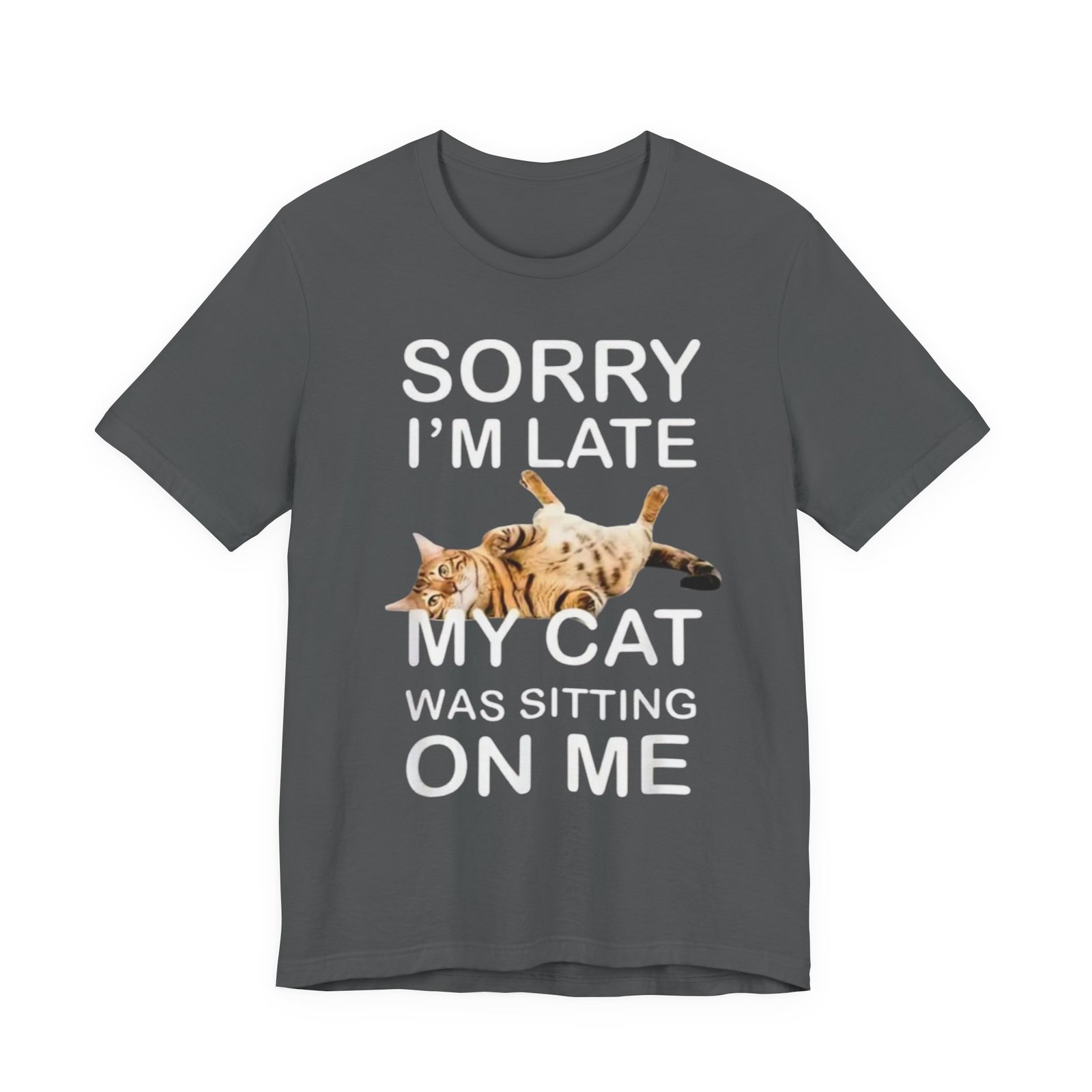 Sorry I'm Late My Cat Was Sitting On Me T-Shirt | Funny Cat Tee - Image 17