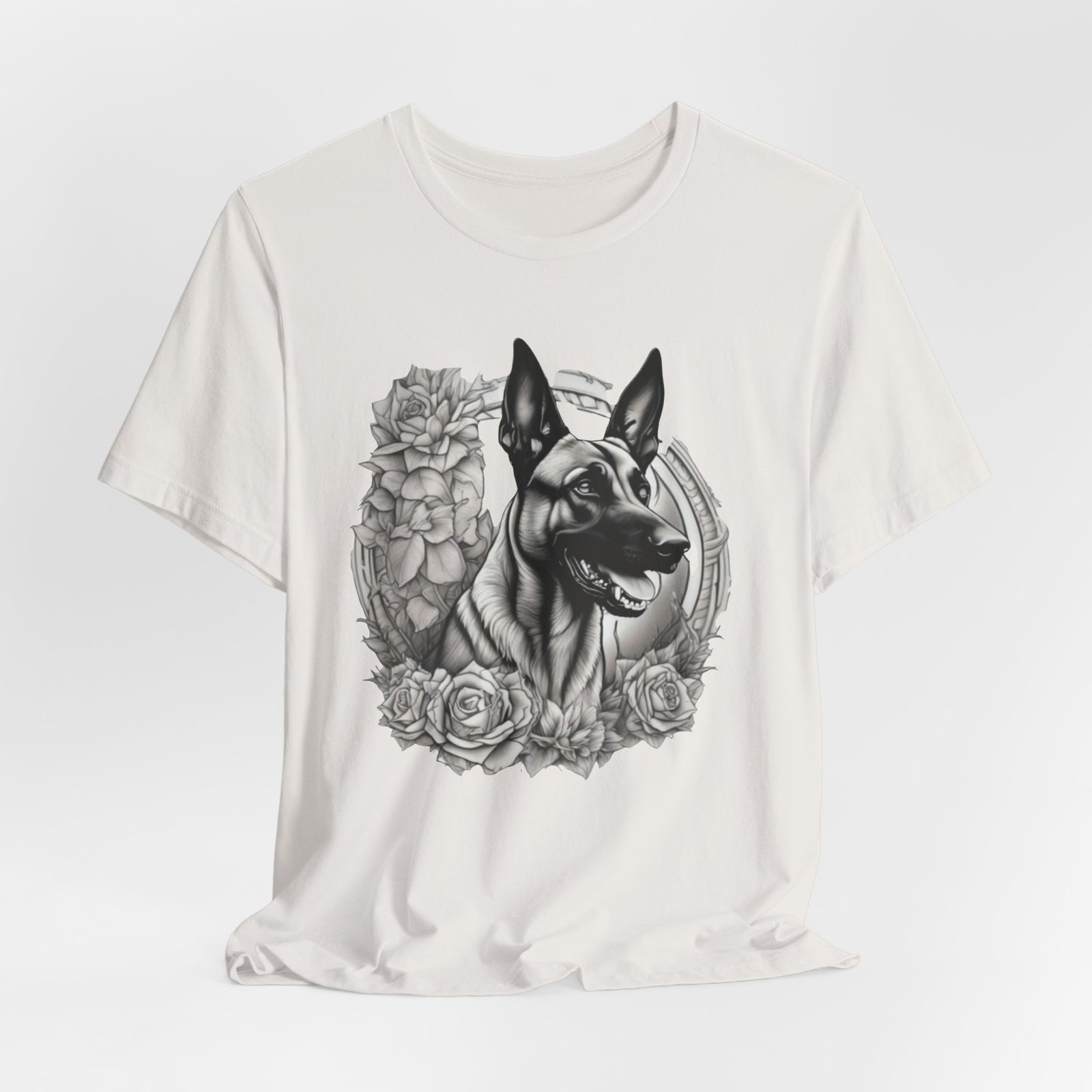 Belgian Malinois Floral Portrait T-Shirt - Image 16