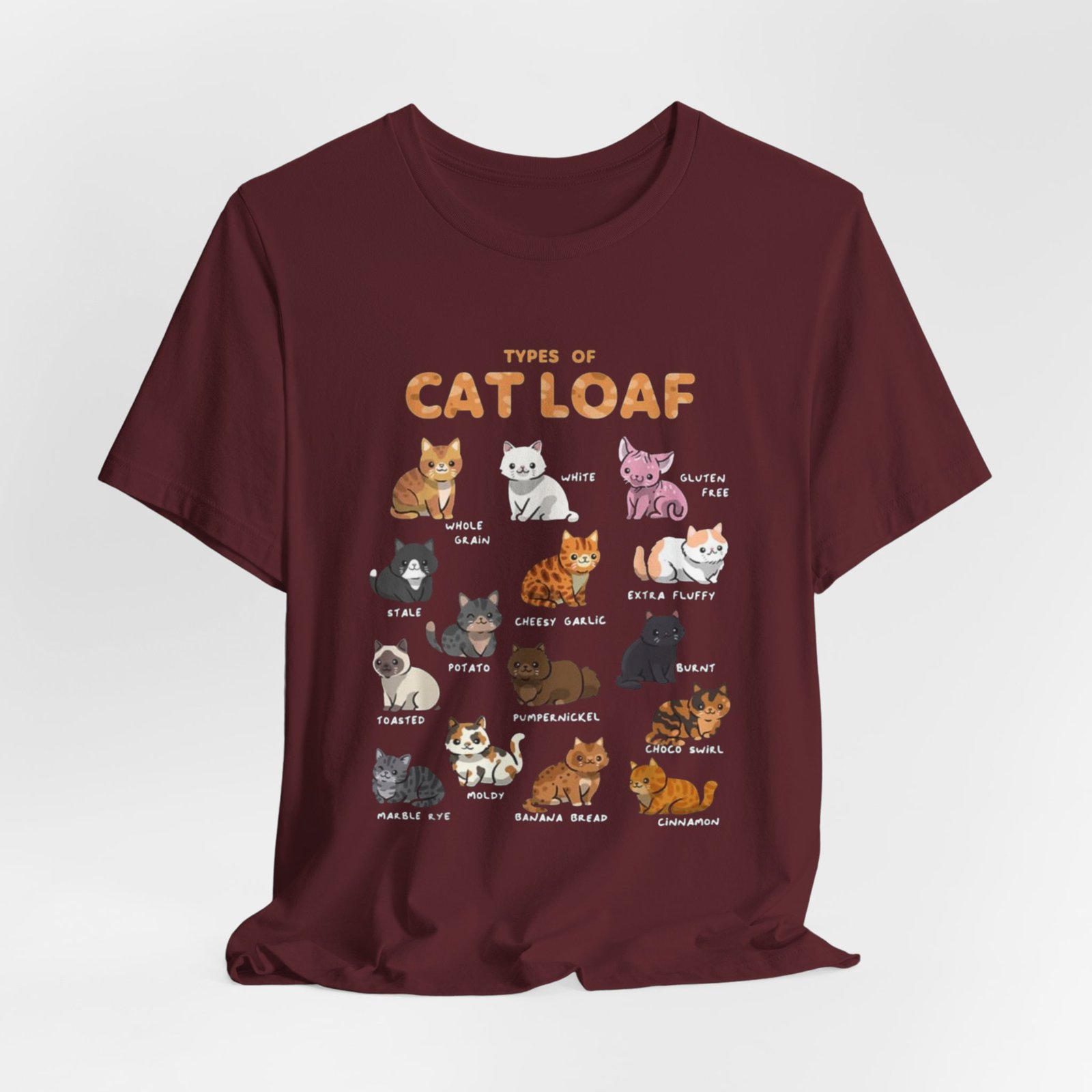 Types of Cat Loaf T-Shirt | Cute Cat Pose Illustration, Cat Lover Tee - Image 40