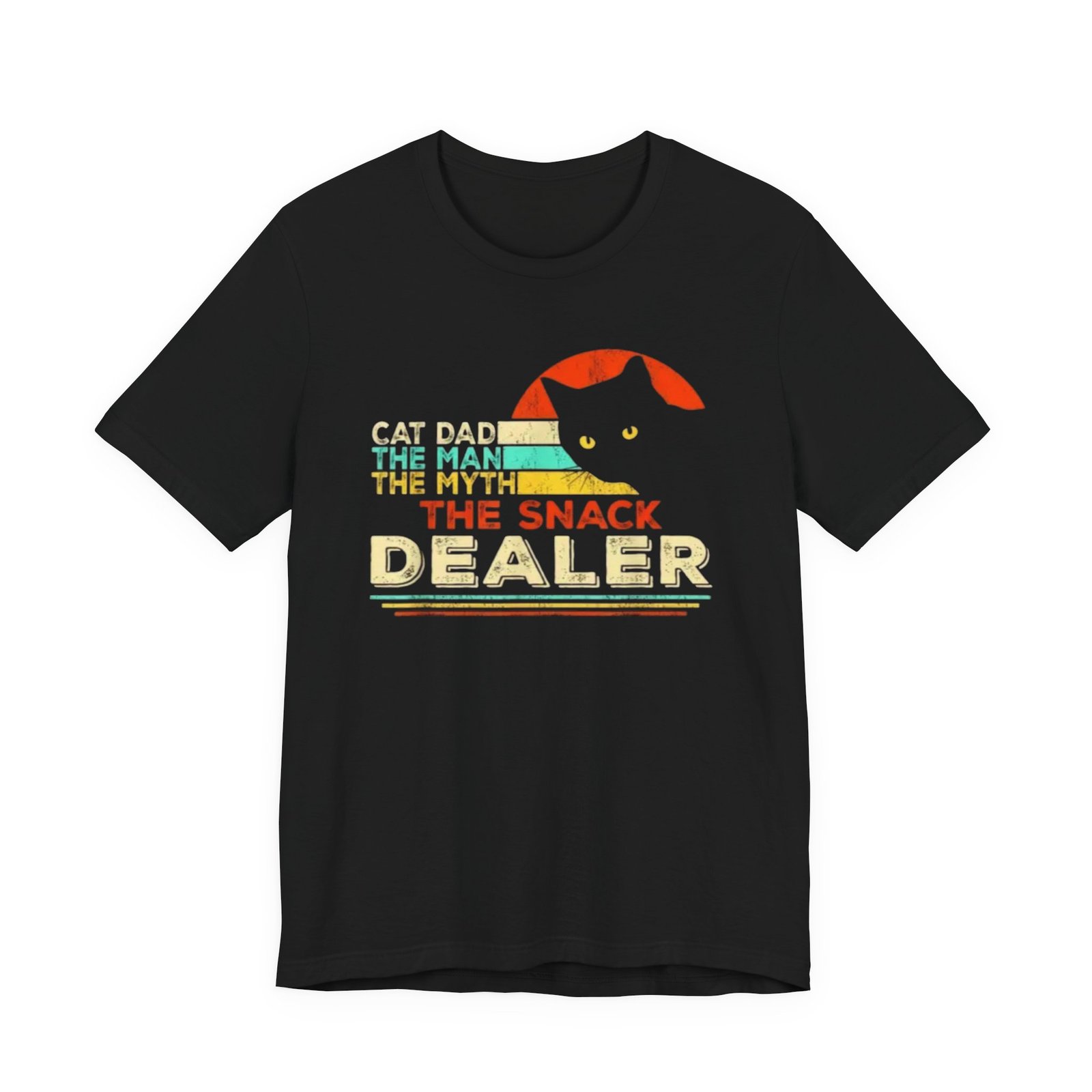 Cat Dad The Snack Dealer T-Shirt | Retro Cat Graphic - Image 2