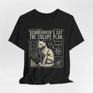 Schrödinger's Cat Escape Plan Tee | Physics Cat Diagram Shirt