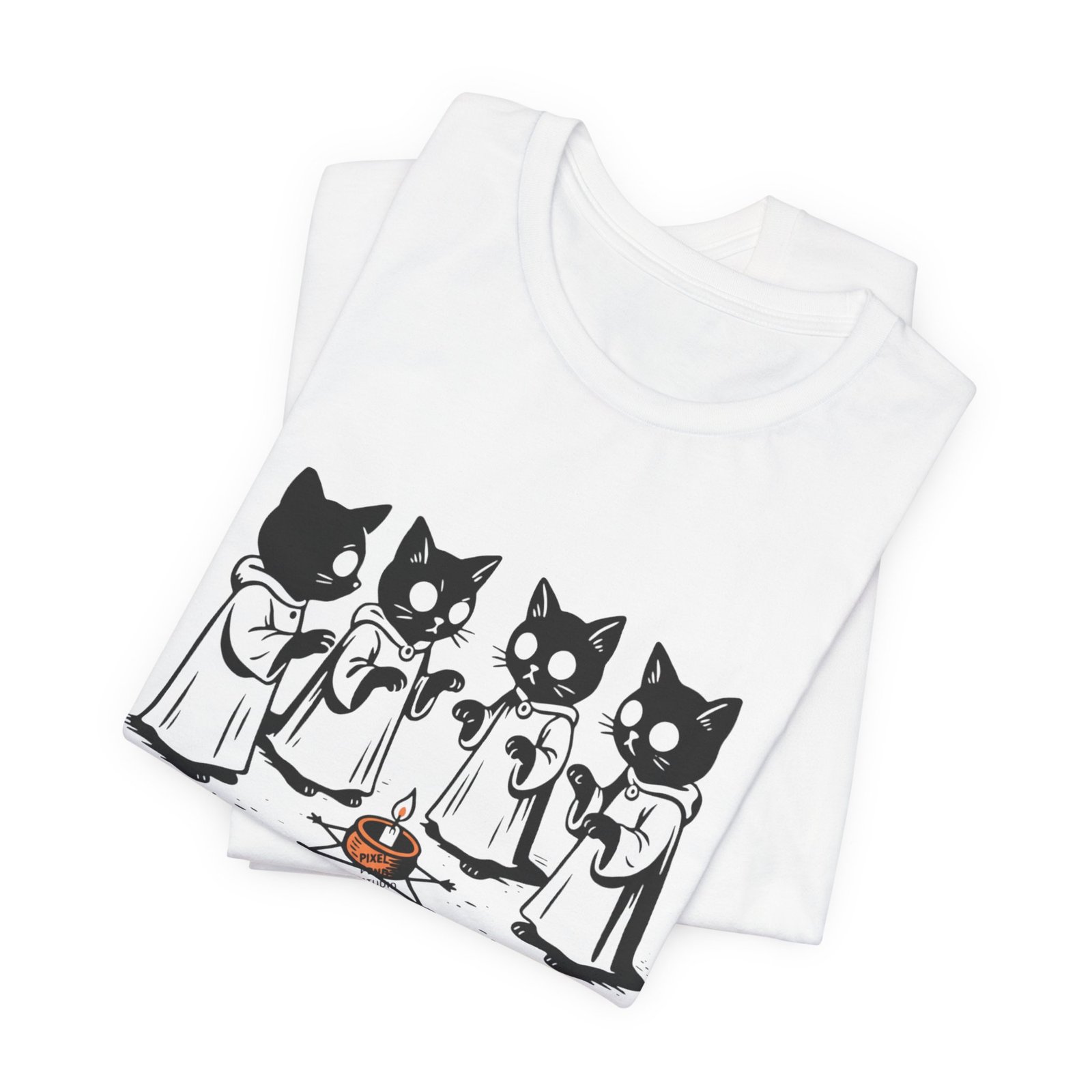 Cat Choir Lets Start a Cult Tee , Cat Ritual Graphic Shirt - Image 7