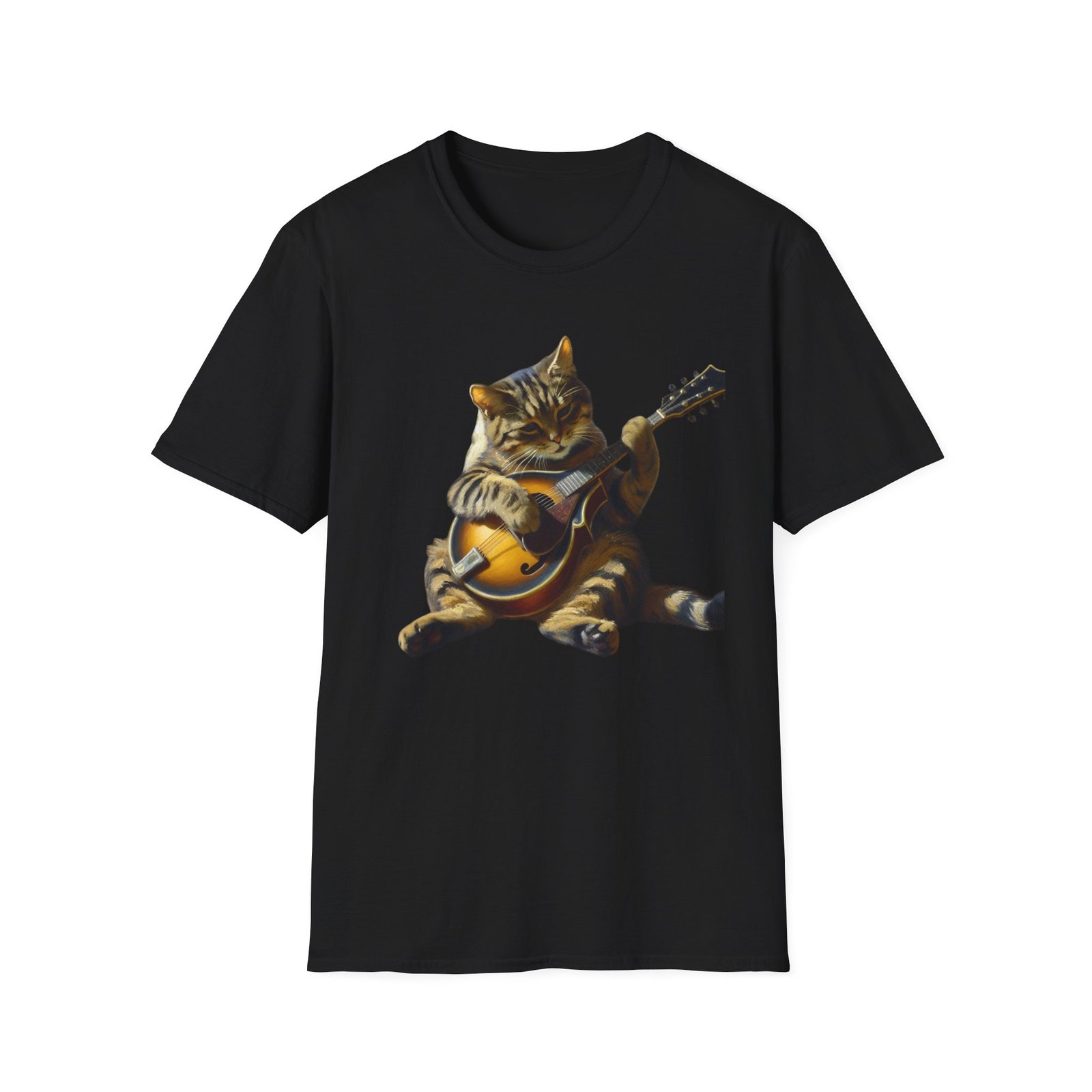 Funny Cat Playing Mandolin T-Shirt - Image 4