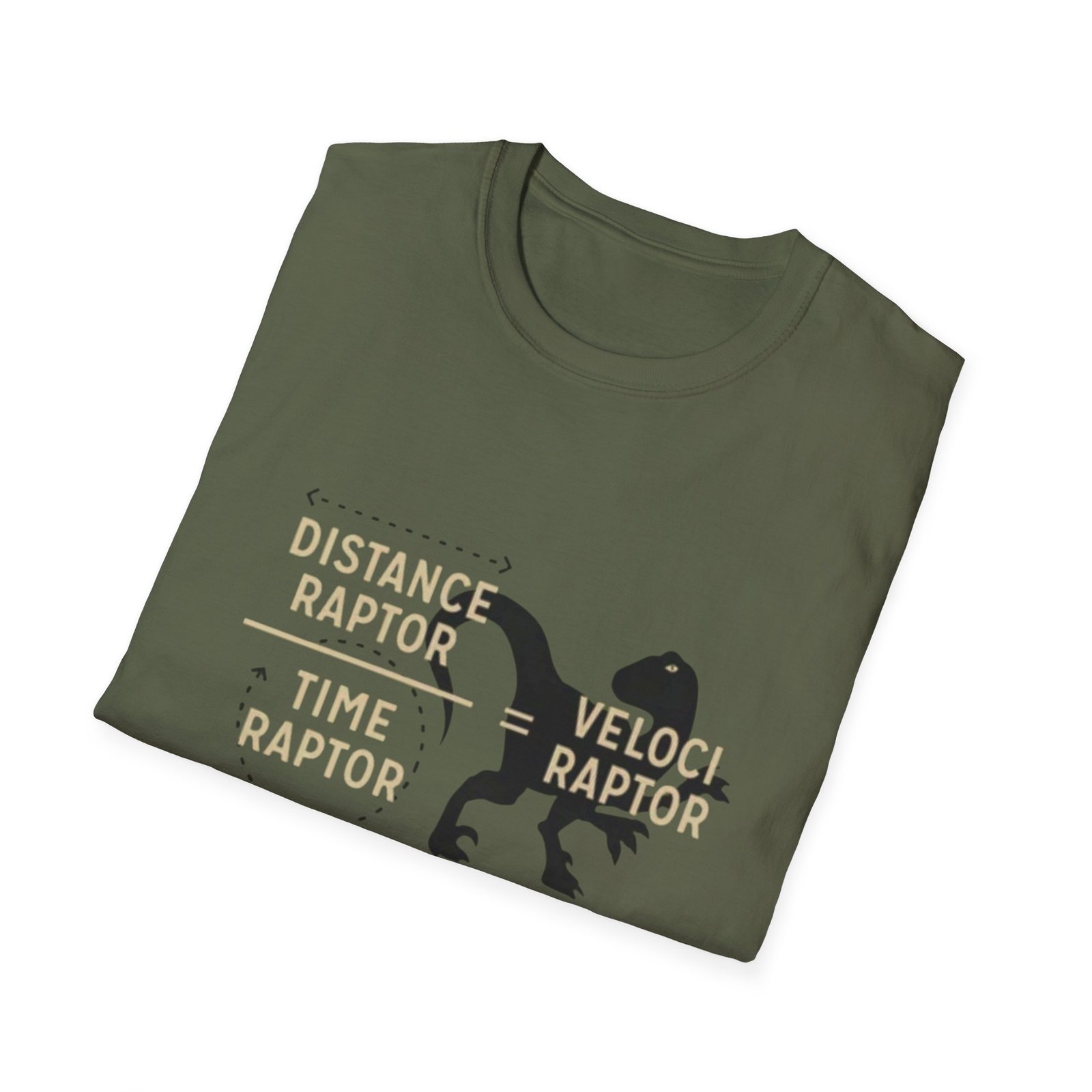 Distance Raptor = Veloci Raptor T-Shirt | Dinosaur Math Pun Tee - Image 4