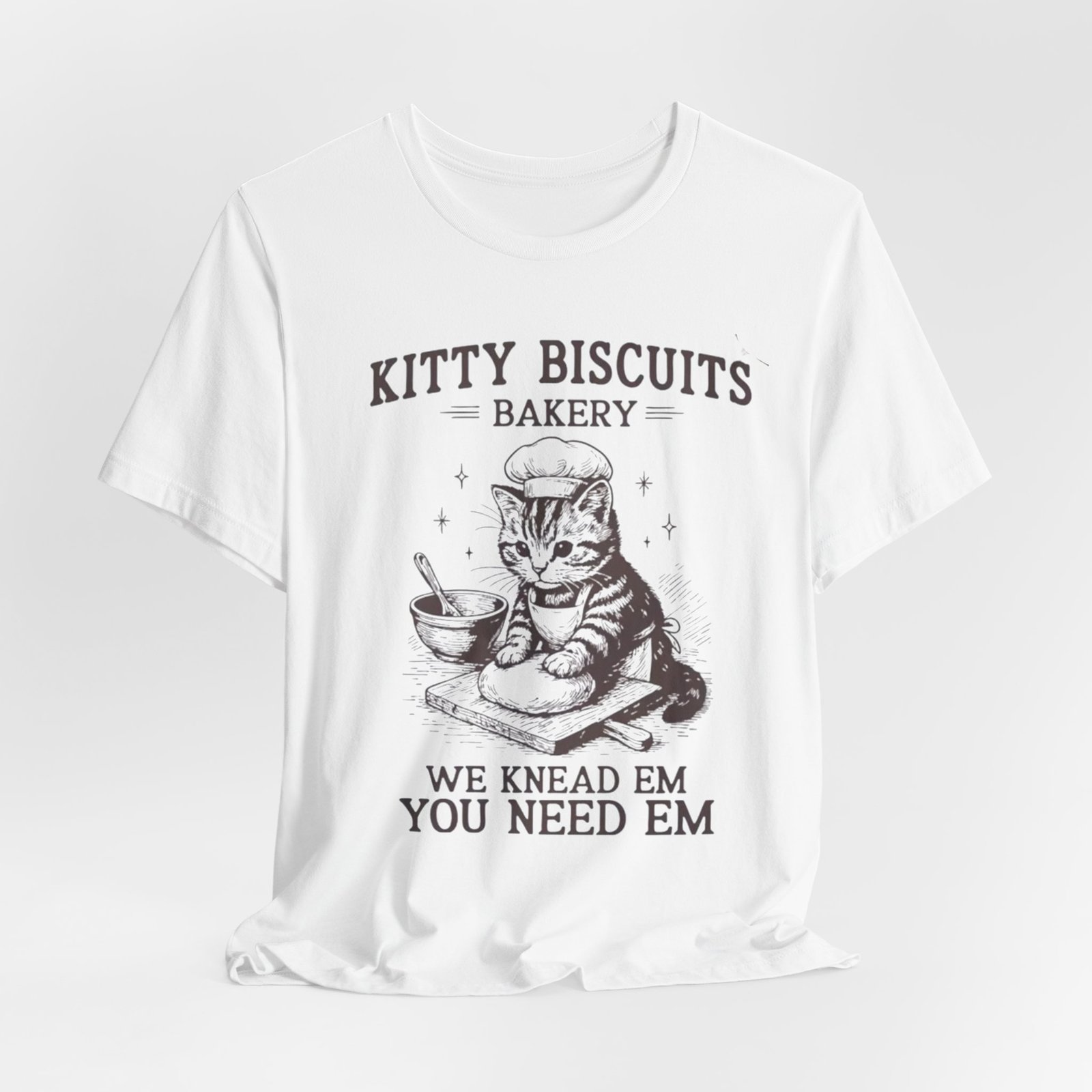 Cute Cat Bakery Tee, Kitty Biscuits Shirt, Animal Lover Gift, Funny Pet T-Shirt, Baking Humor Tee - Image 8