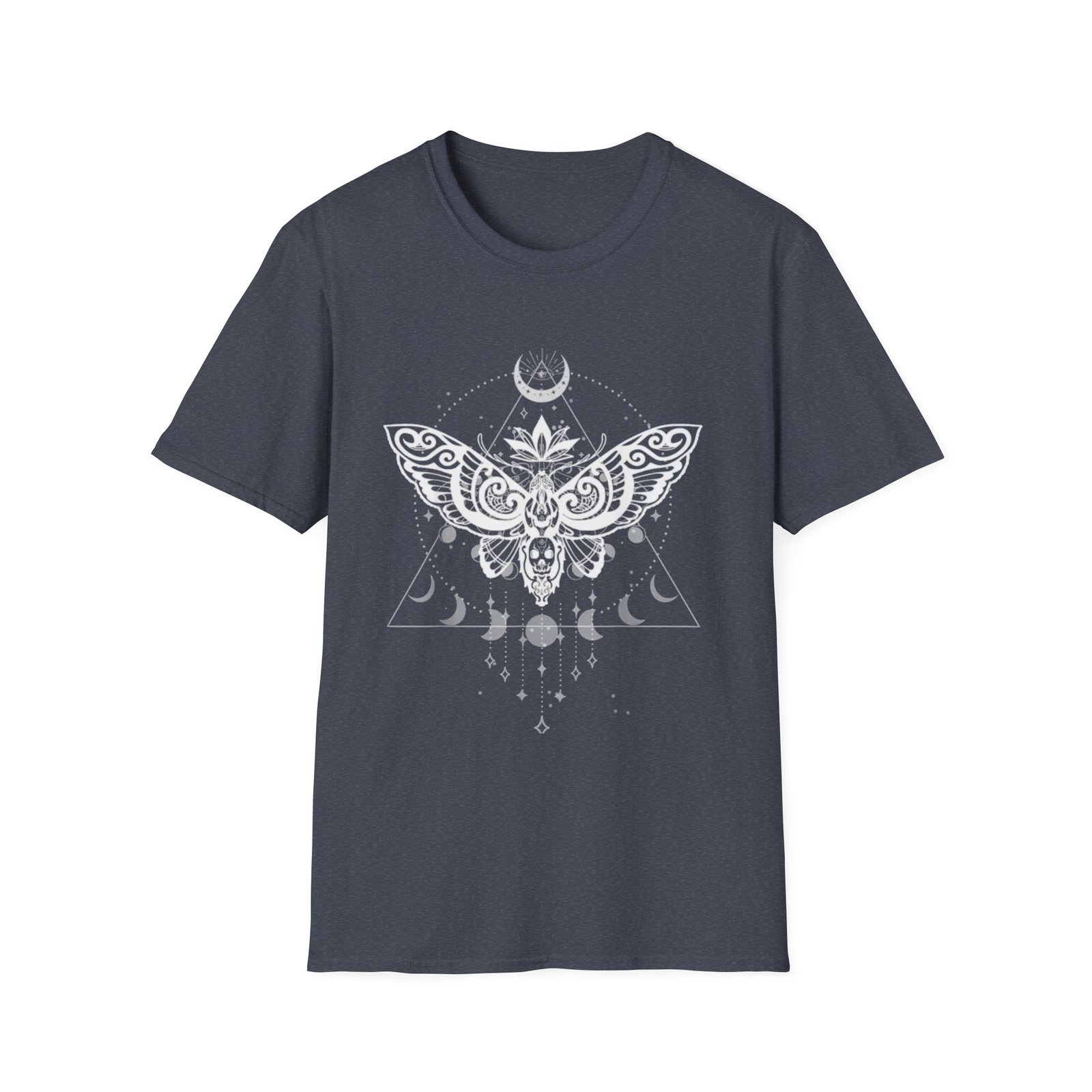 Lunar Moth Illustration T-Shirt | Crescent Moon, Phases, Geometric Mystic - Image 13