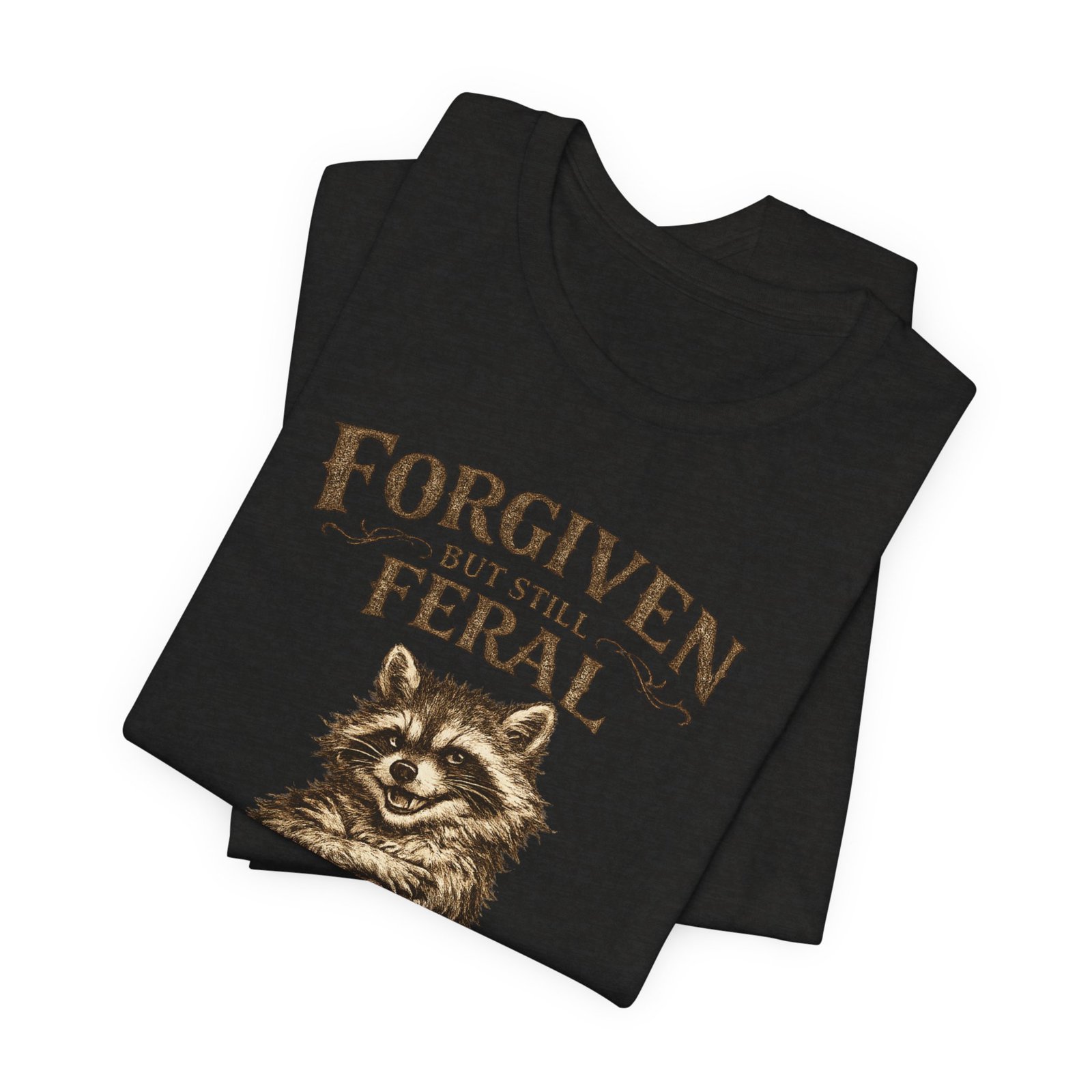 Forgiven But Still Feral raccoon tee | vintage illustration, humour - Image 19