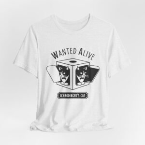 Schrödinger's Cat Unisex Jersey Tee, Funny Science Shirt, Gift for Cat Lovers, Geeky T-Shirt, Nature Lover Apparel, Cute Cat Design