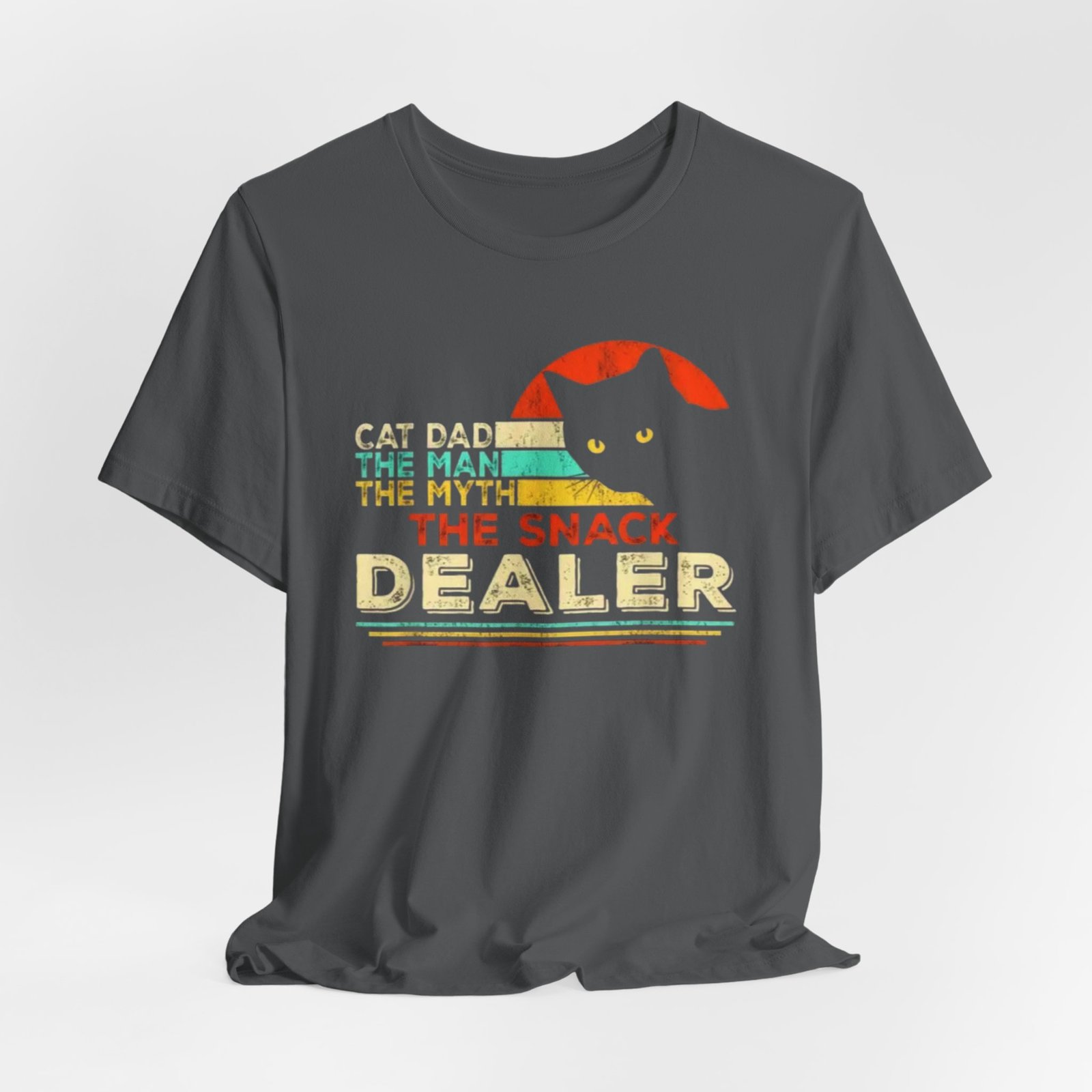 Cat Dad The Snack Dealer T-Shirt | Retro Cat Graphic - Image 20