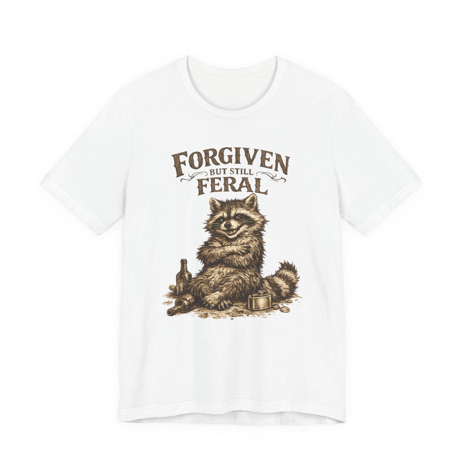 Forgiven But Still Feral raccoon tee | vintage illustration, humour - Image 5