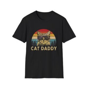 Cat Daddy Graphic T-Shirt | Retro Sunglasses Cat, Vintage Stripes