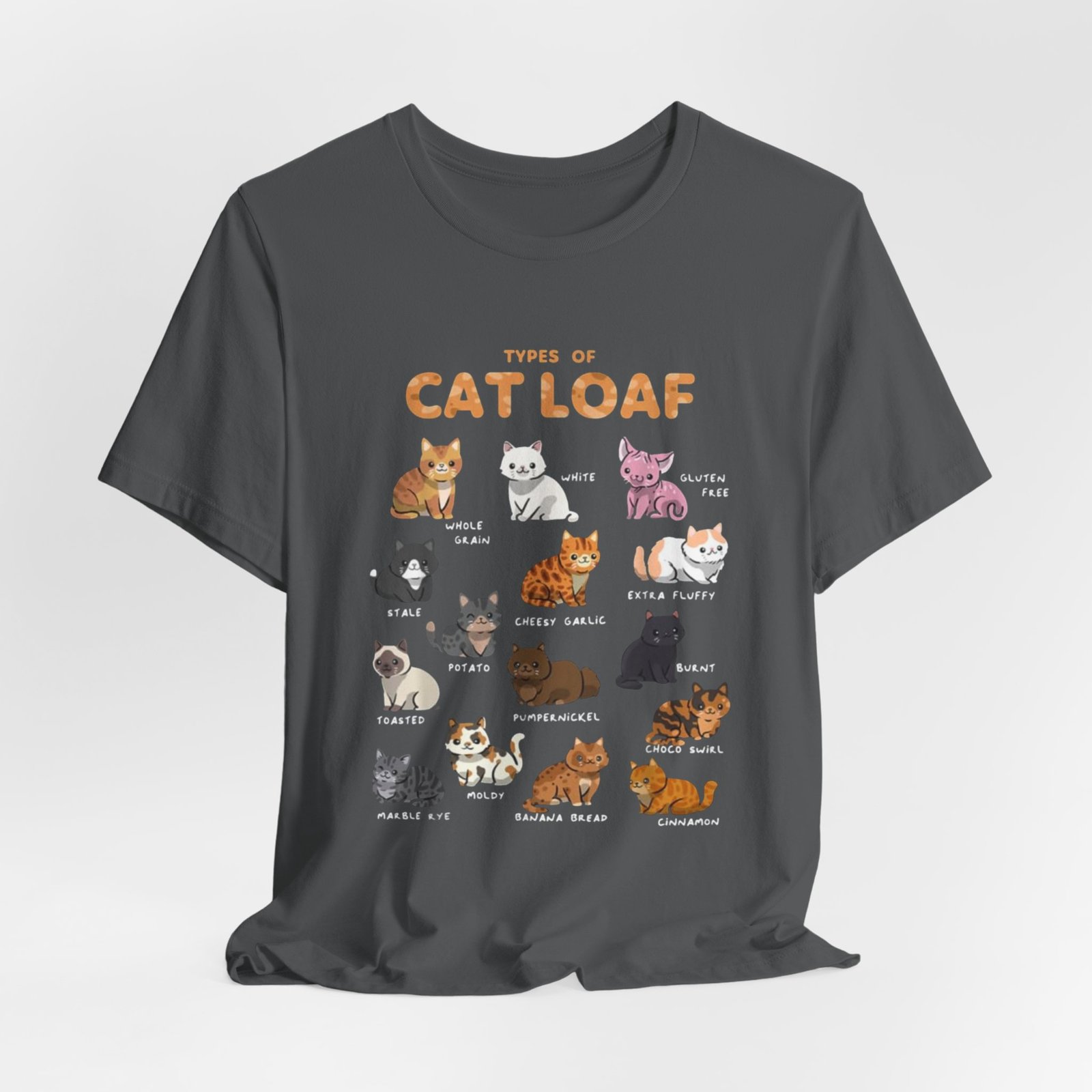 Types of Cat Loaf T-Shirt | Cute Cat Pose Illustration, Cat Lover Tee - Image 24
