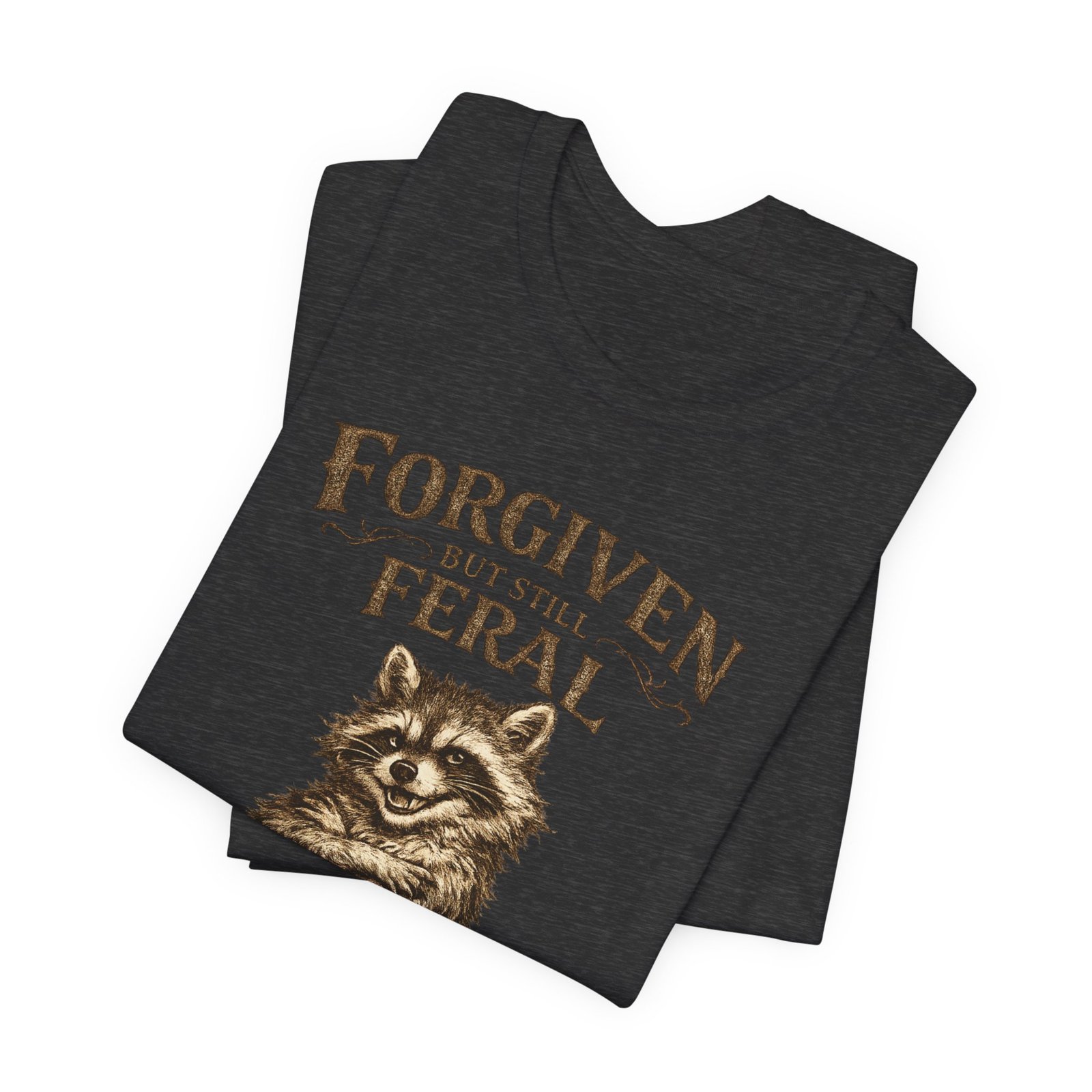 Forgiven But Still Feral raccoon tee | vintage illustration, humour - Image 27