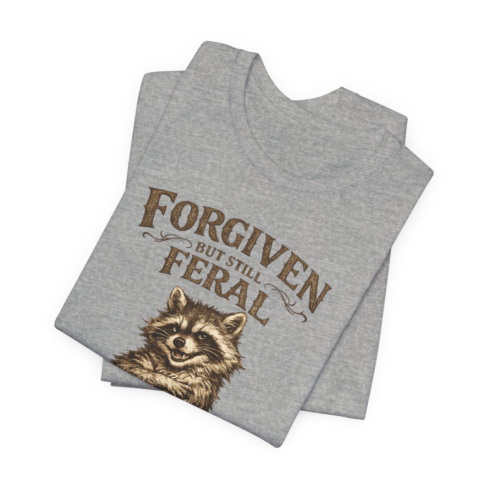 Forgiven But Still Feral raccoon tee | vintage illustration, humour - Image 23