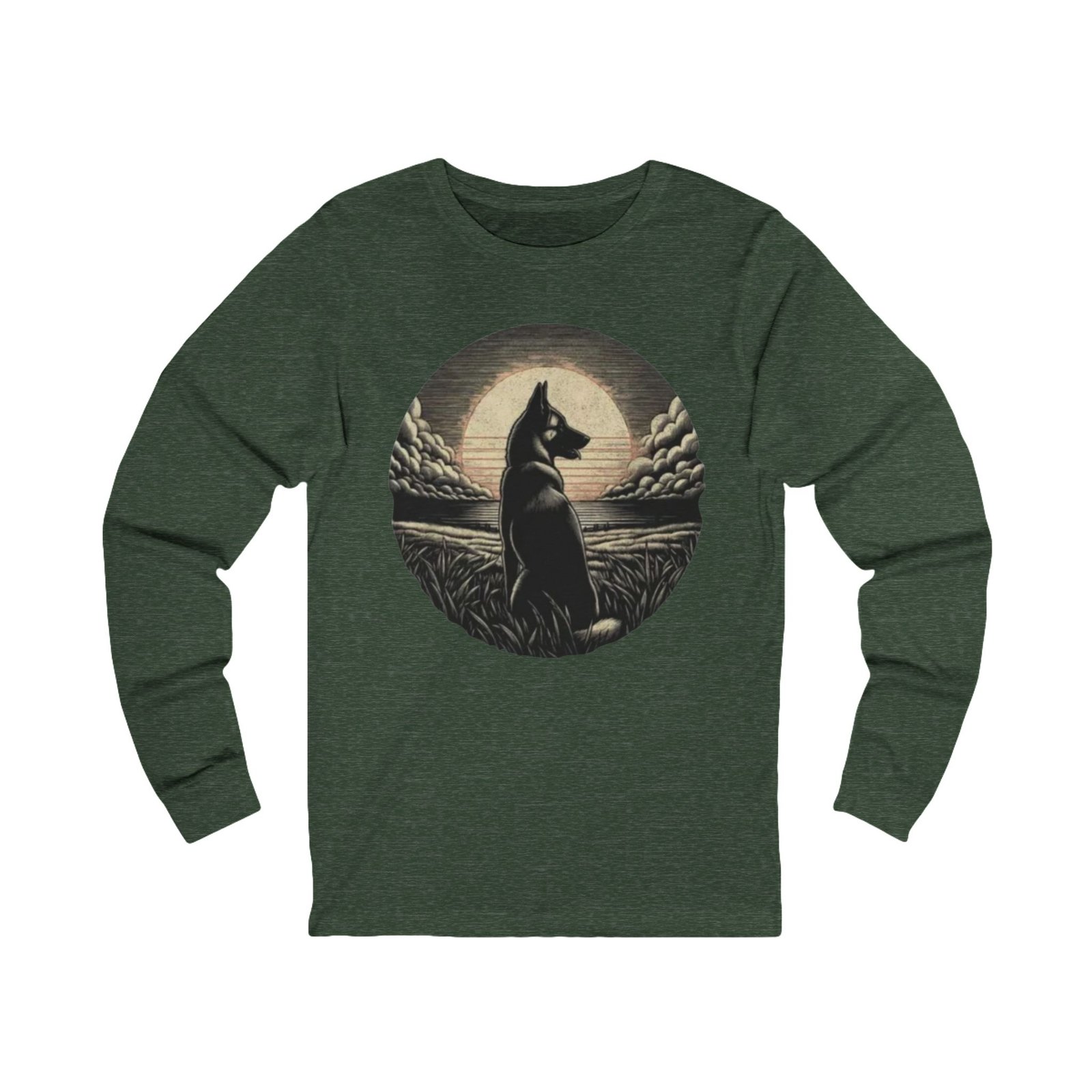 Belgian Malinios Moon Long Sleeve Tee | Nightscape Graphic - Image 9