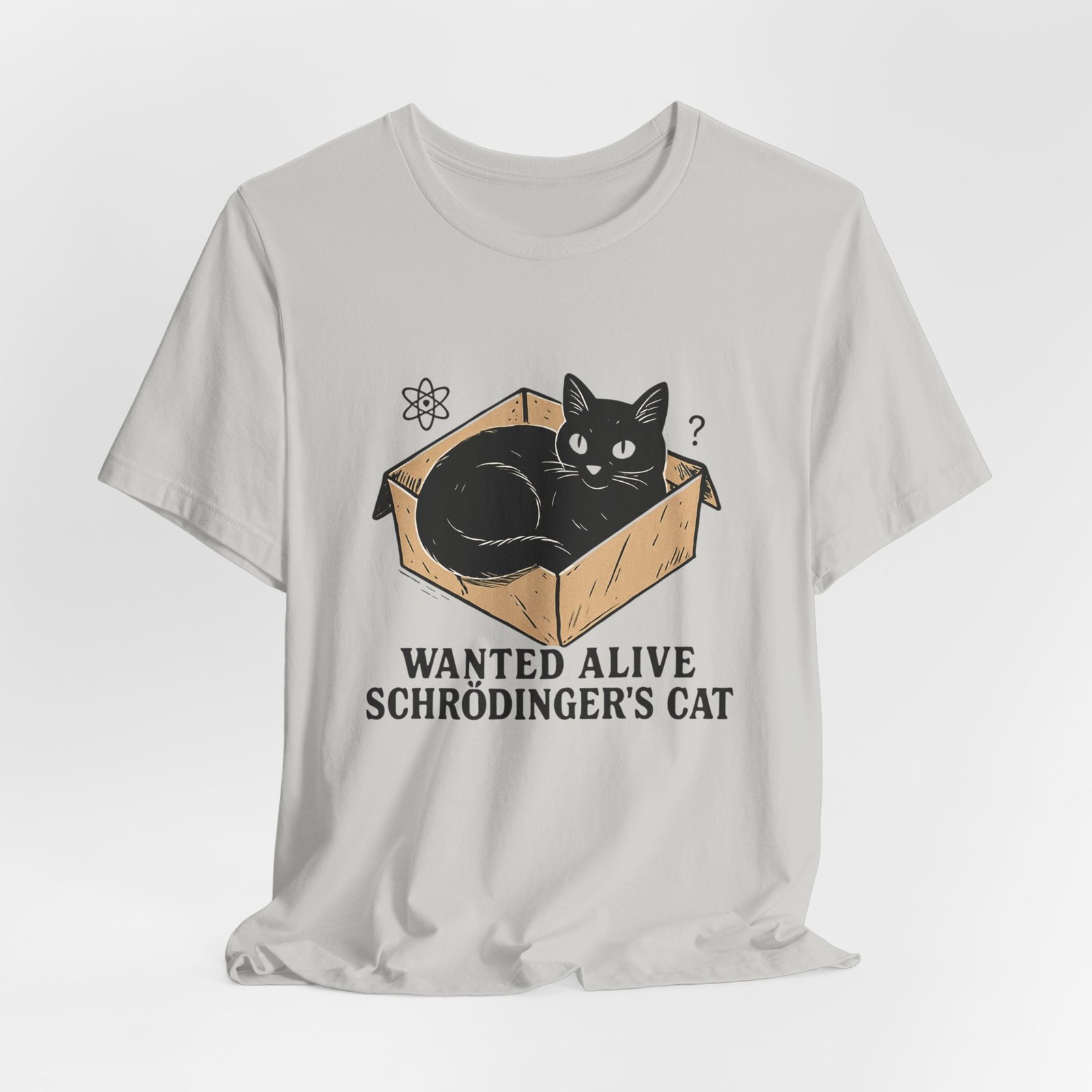 Schrödinger's Cat in Box Tee | Wanted Alive Cat Illustration - Image 20