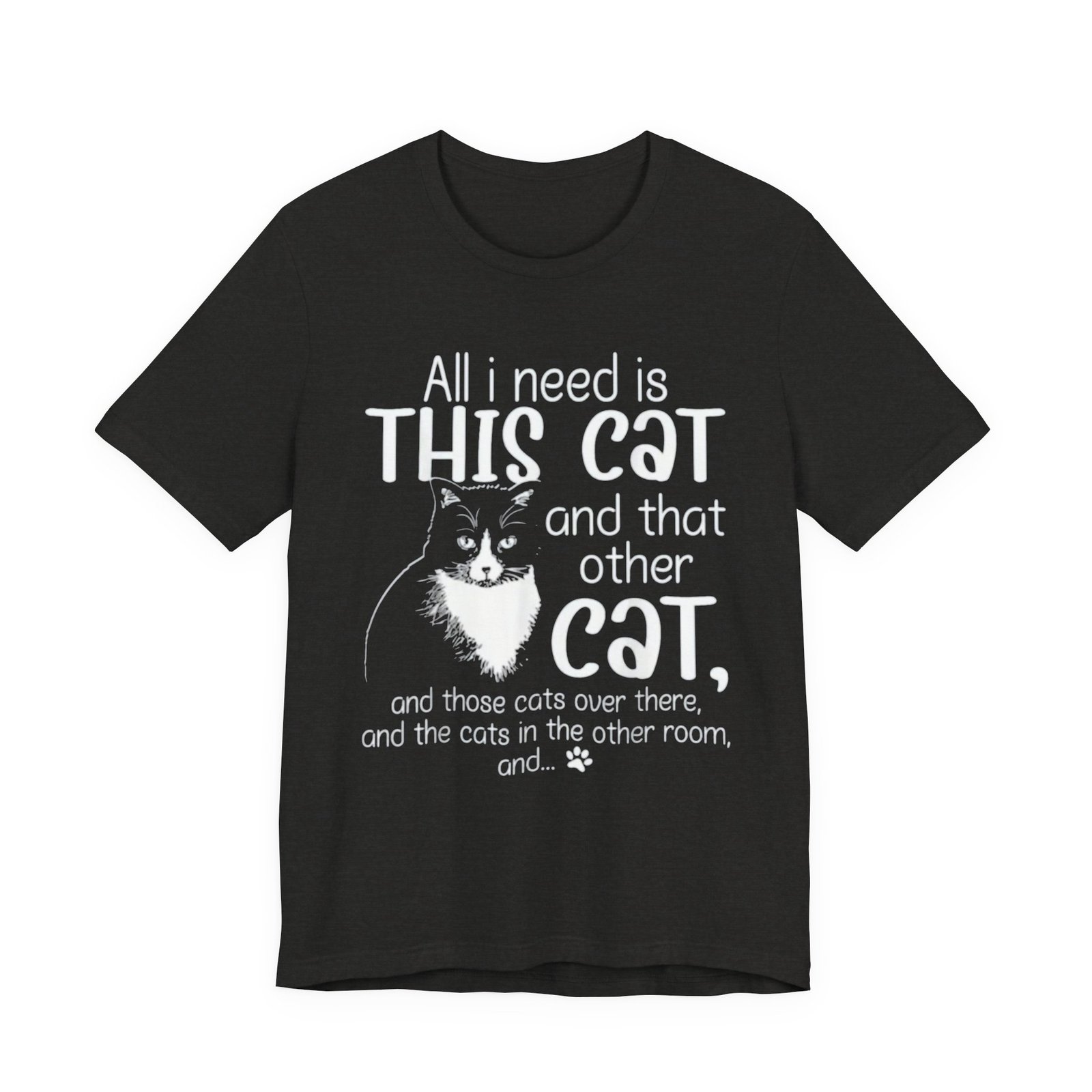 Cute Cat Illustration Tee | Cat Graphic T-Shirt - Image 9