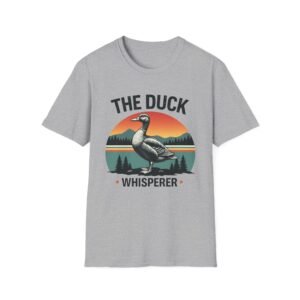 Funny Duck Whisperer Unisex Softstyle T-Shirt - Cute Duck Lover Tee, Quirky Animal Graphic Top, Novelty Bird Print Shirt, Humorous Farm