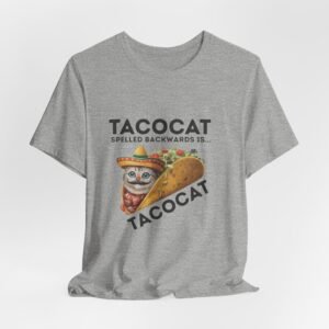 Funny Taco Cat Tee, Cute Unisex T-Shirt, Gift for Taco Lovers, Foodie Humor Shirt, Quirky Graphic Tee