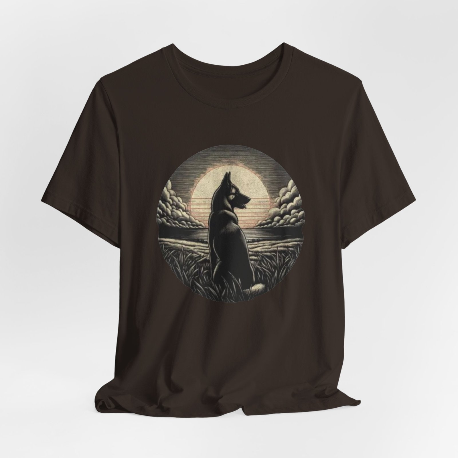 Belgian malinios silhouette sunset circle Tee | Nature, Moonlit Landscape