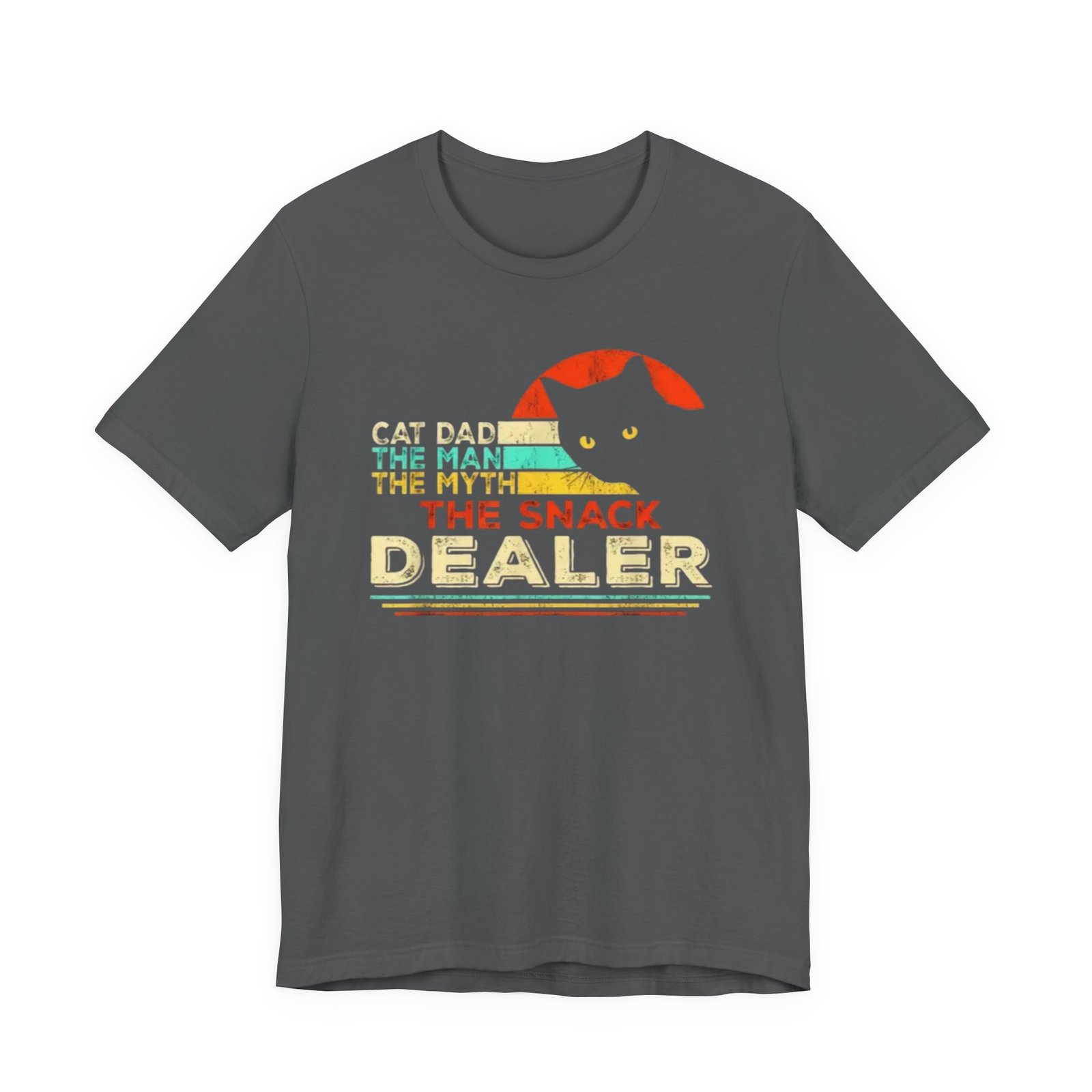Cat Dad The Snack Dealer T-Shirt | Retro Cat Graphic - Image 17