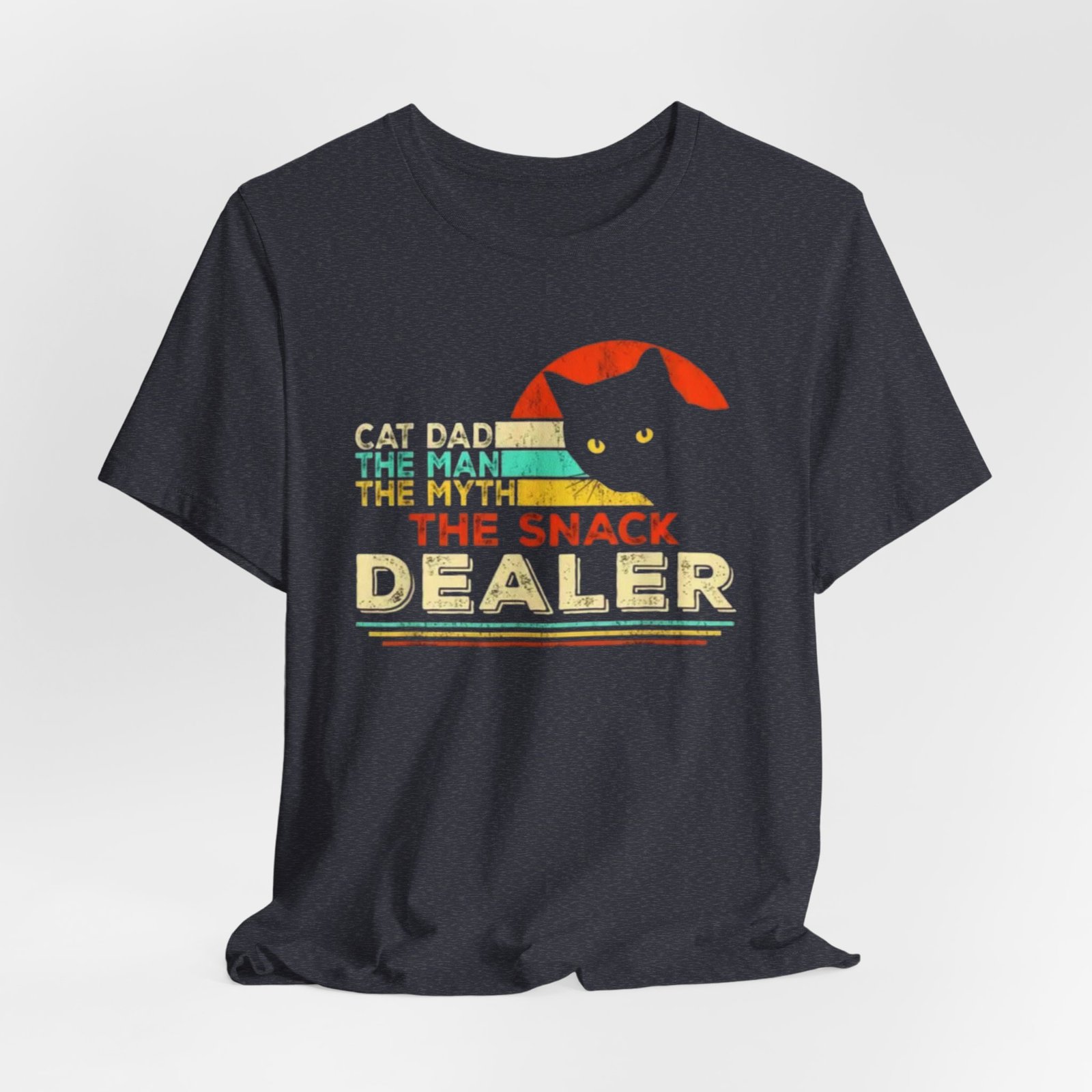 Cat Dad The Snack Dealer T-Shirt | Retro Cat Graphic - Image 28