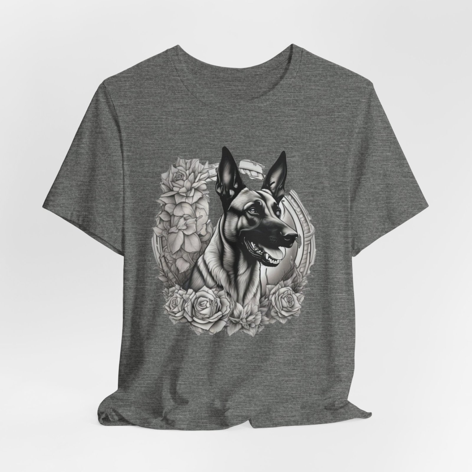 Belgian Malinois Floral Portrait T-Shirt