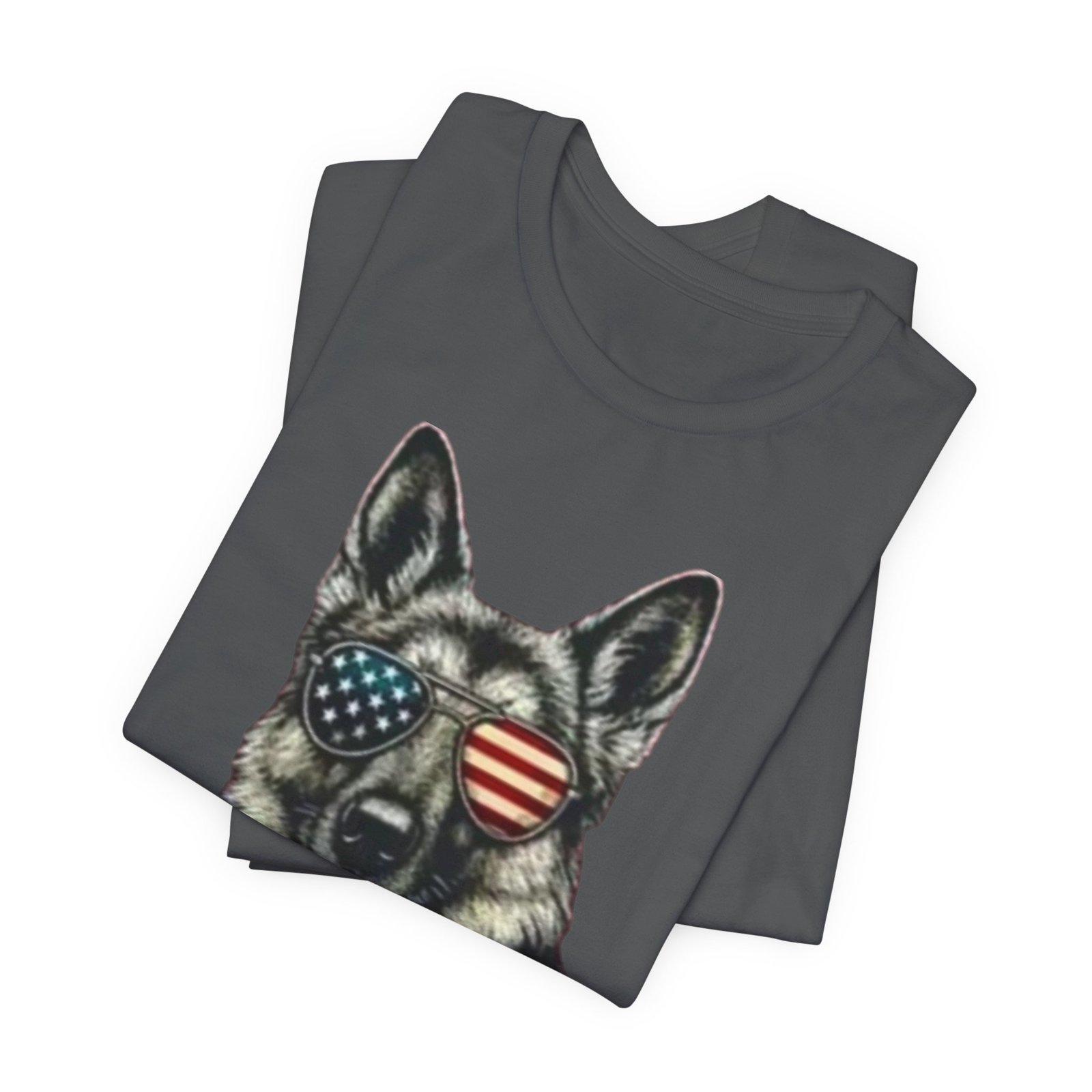 German Shepherd, American Flag Sunglasses German Shepherd T-Shirt - Image 4