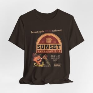 Sunset Sarsaparilla Tee — Retro Fallout Soda Logo T-shirt, Fallout Tee
