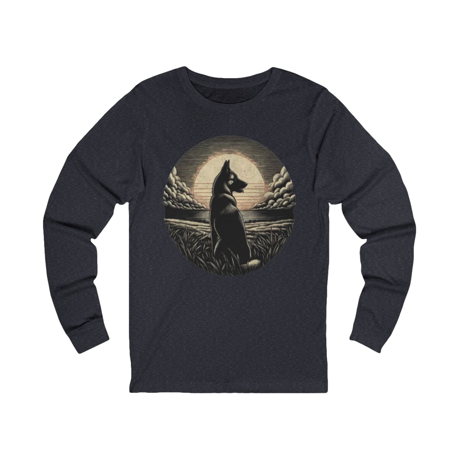 Belgian Malinios Moon Long Sleeve Tee | Nightscape Graphic - Image 15