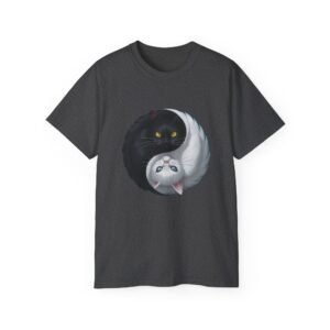 Cat Yin Yang Tee, Inspirational Tshirt, Spiritual Shirt, Cat Lover Gift, Unisex T-Shirt, Graphic Tee for Cat Lovers