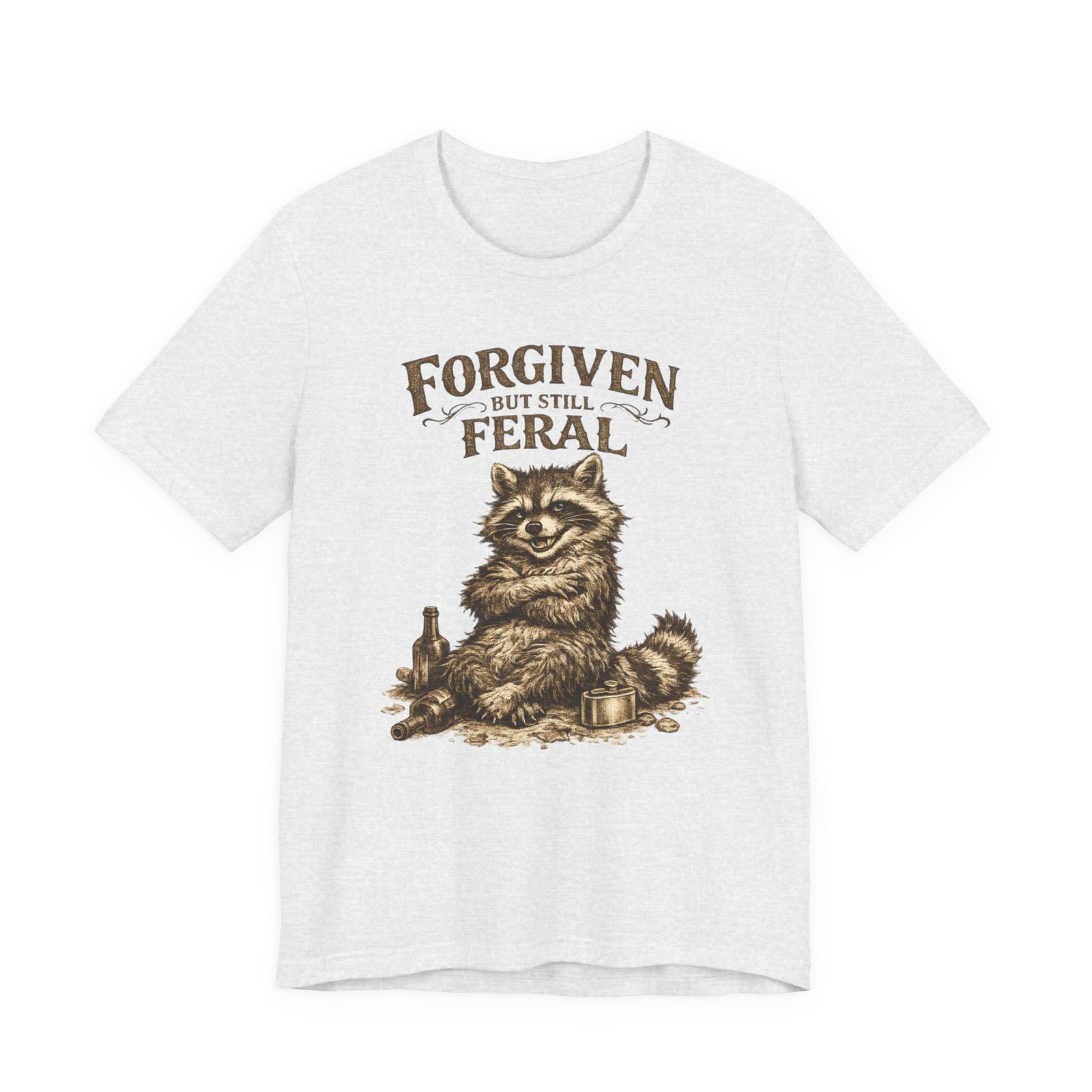 Forgiven But Still Feral raccoon tee | vintage illustration, humour - Image 9