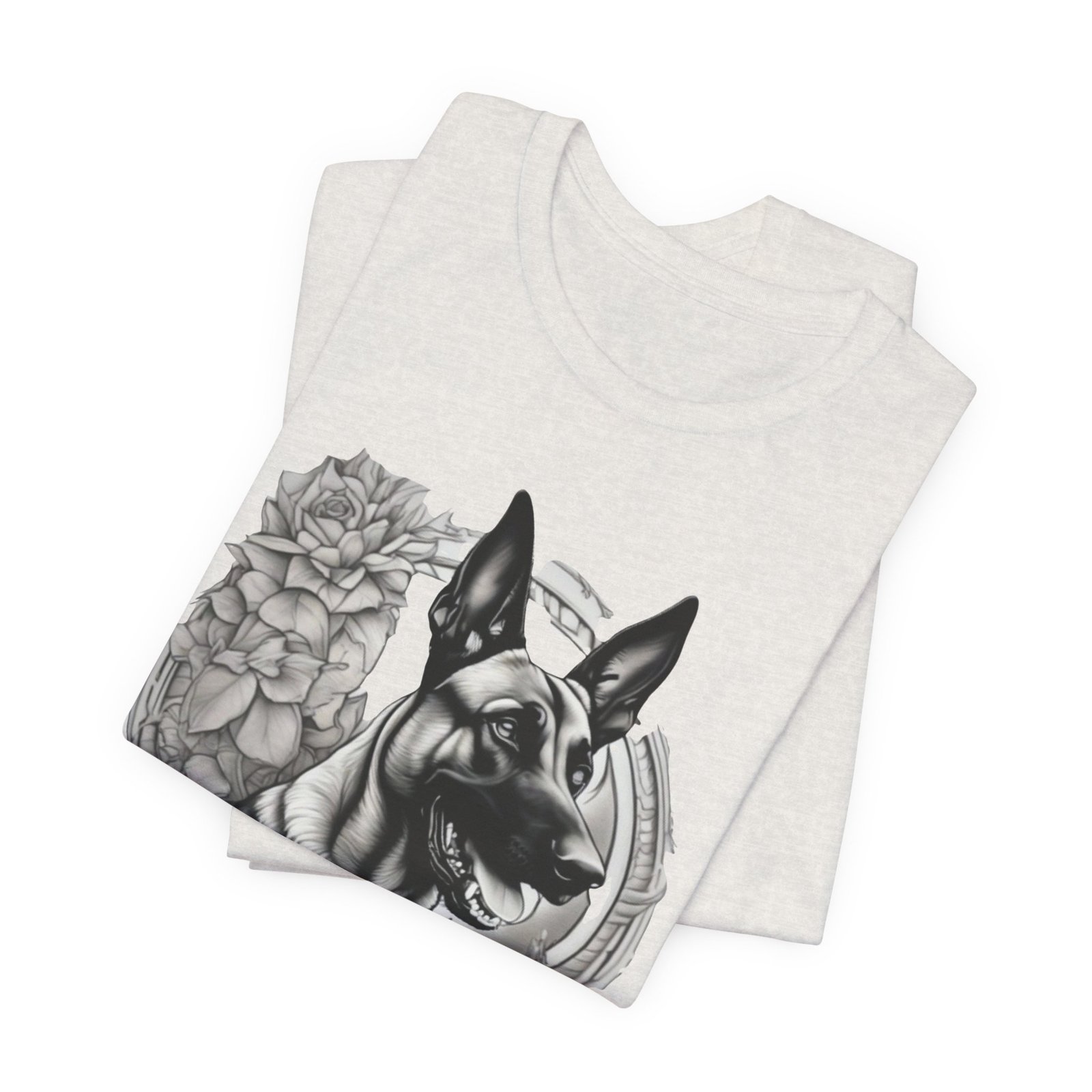 Belgian Malinois Floral Portrait T-Shirt - Image 11