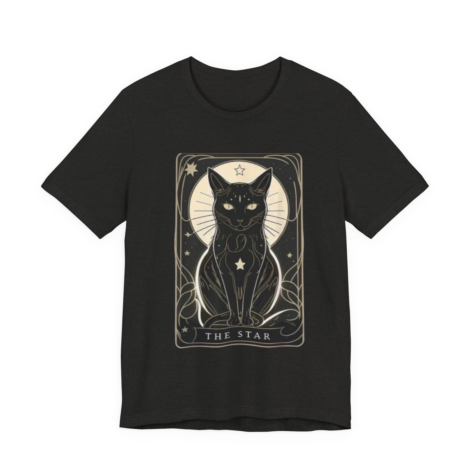 Tarot Black Cat The Star T-Shirt | Mystical Occult Illustration - Image 9