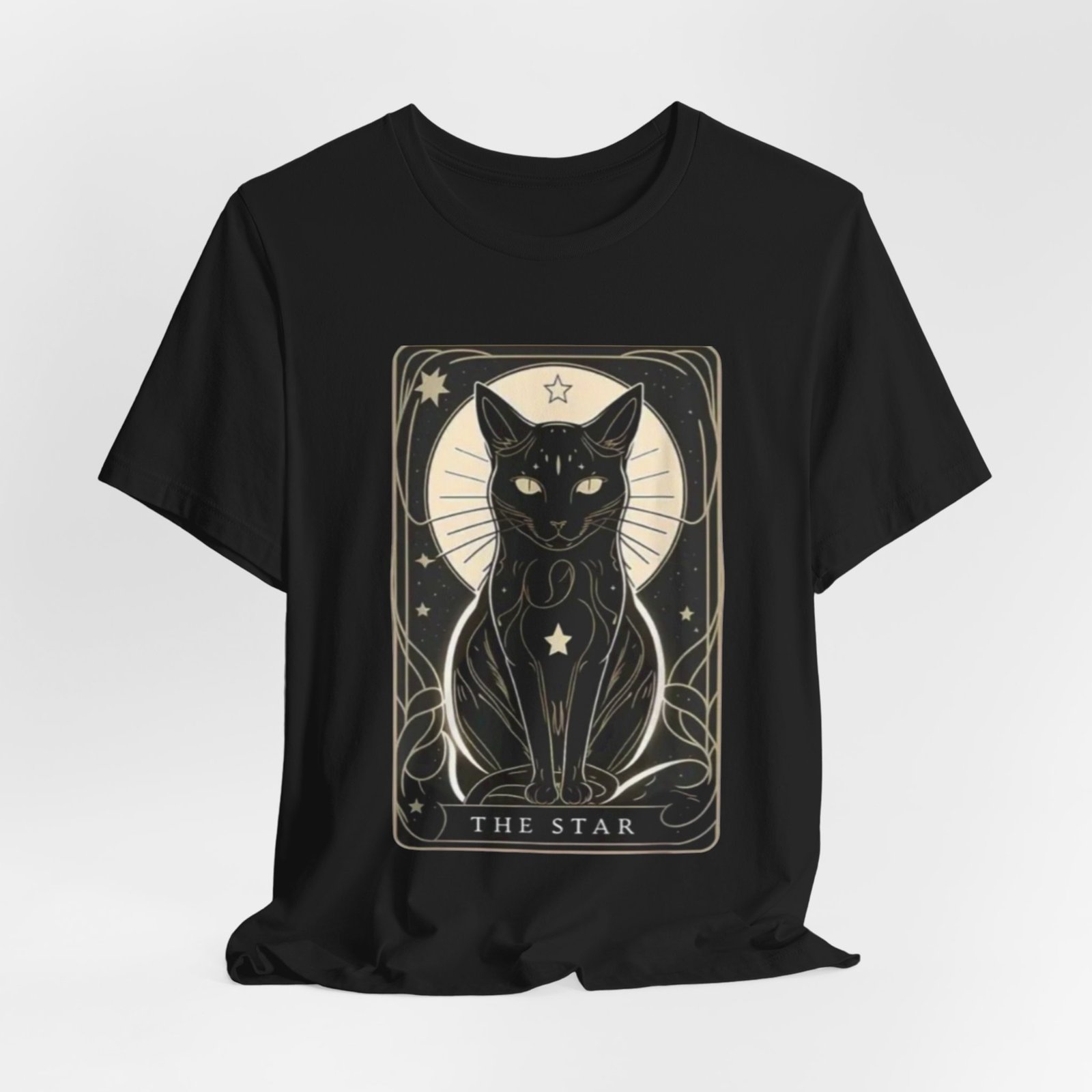 Tarot Black Cat The Star T-Shirt | Mystical Occult Illustration - Image 8