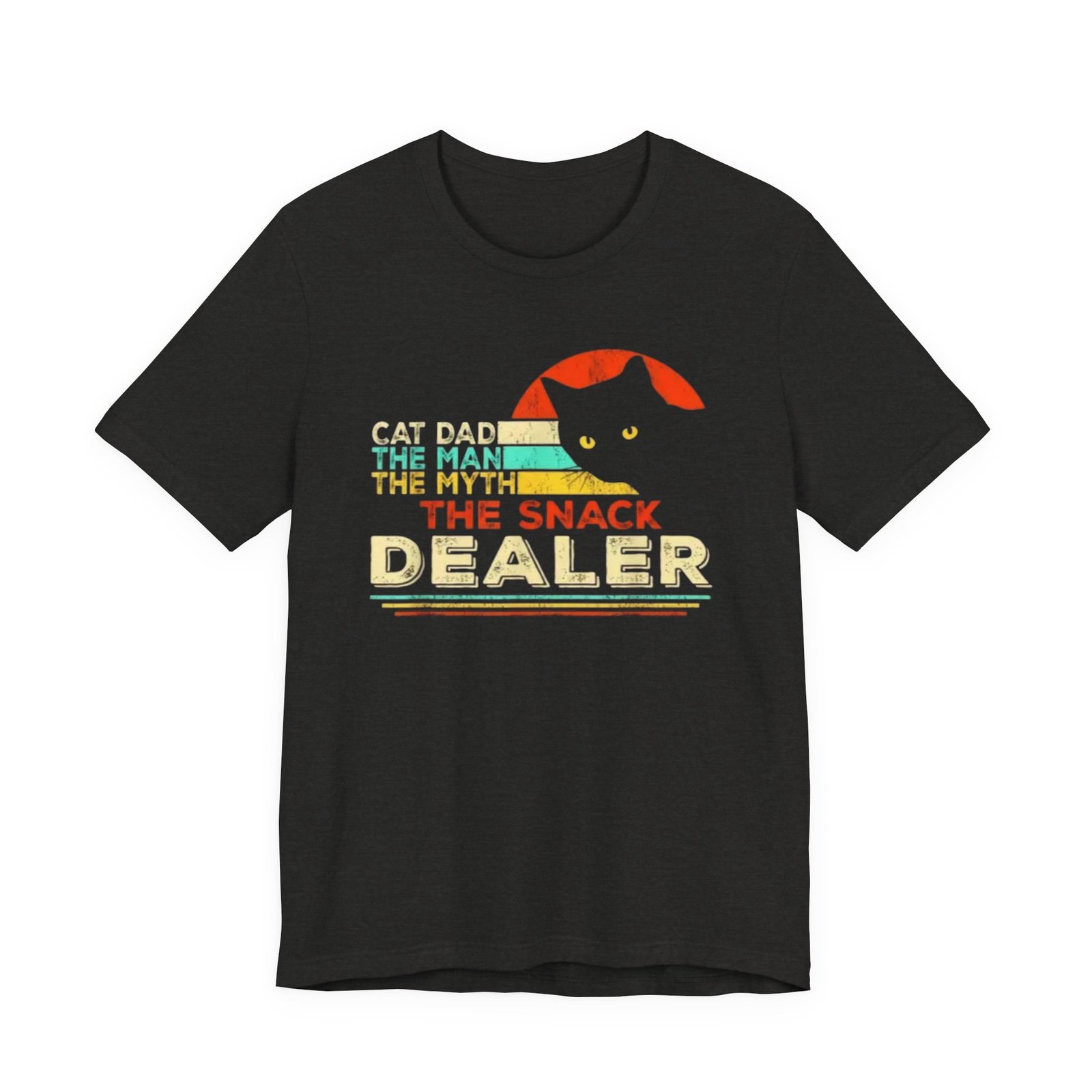 Cat Dad The Snack Dealer T-Shirt | Retro Cat Graphic - Image 5