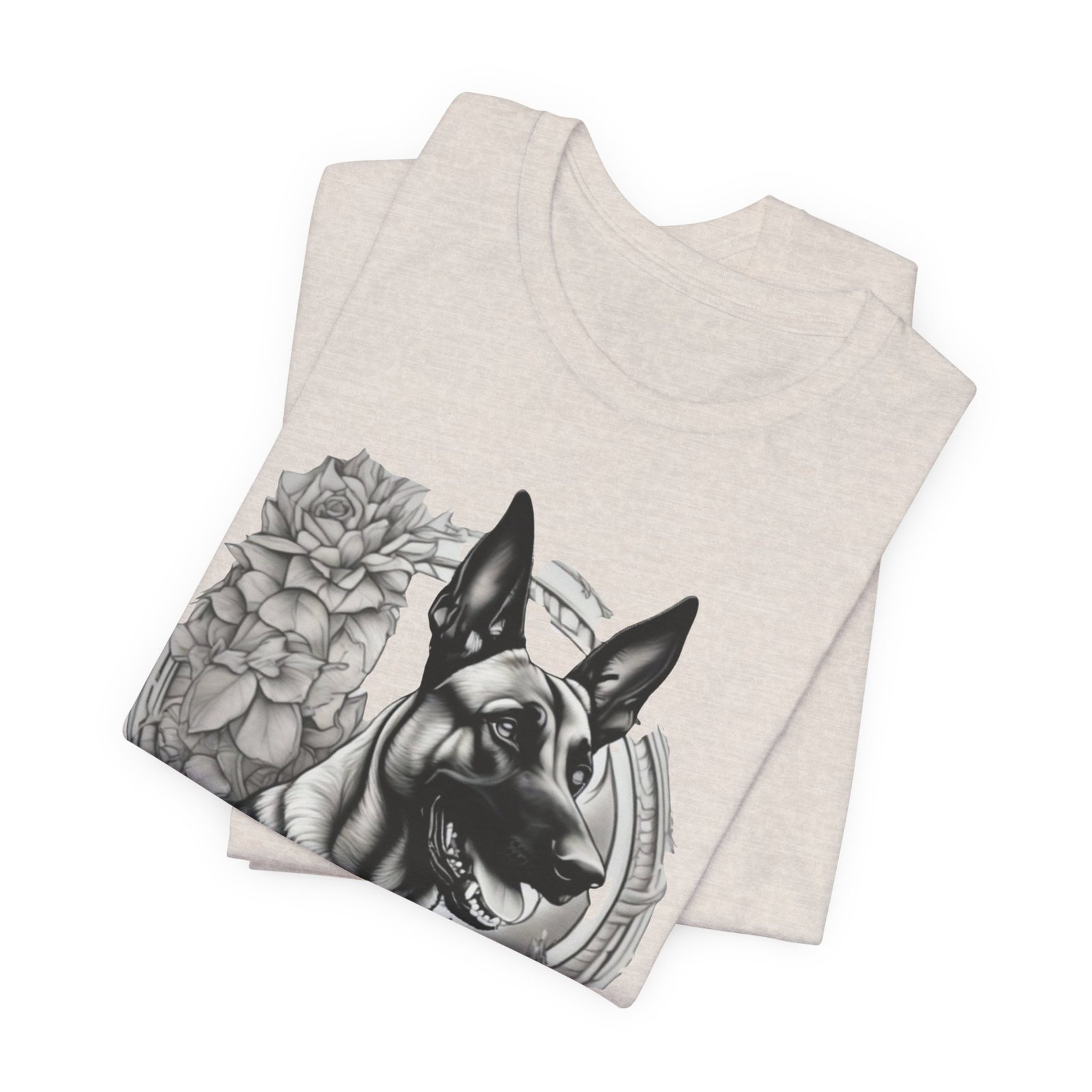 Belgian Malinois Floral Portrait T-Shirt - Image 19