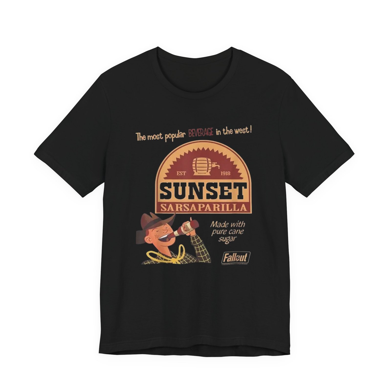 Sunset Sarsaparilla Tee — Retro Fallout Soda Logo T-shirt, Fallout Tee - Image 9