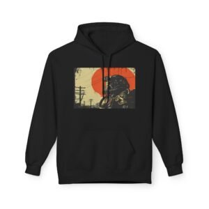 Vintage Biker Skull Hoodie , Fallout Hoodie— Sunset Rider Graphic Pullover