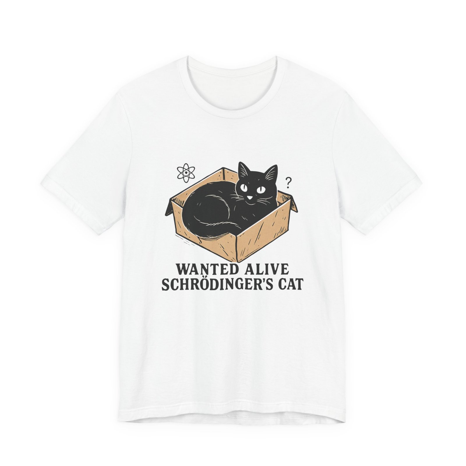 Schrödinger's Cat in Box Tee | Wanted Alive Cat Illustration - Image 5