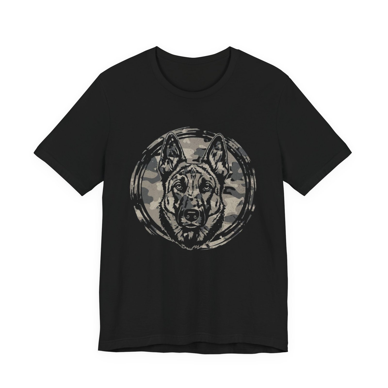 Belgian Malinios Graphic Tee – Camo Circle German Shepherd T‑Shirt - Image 2