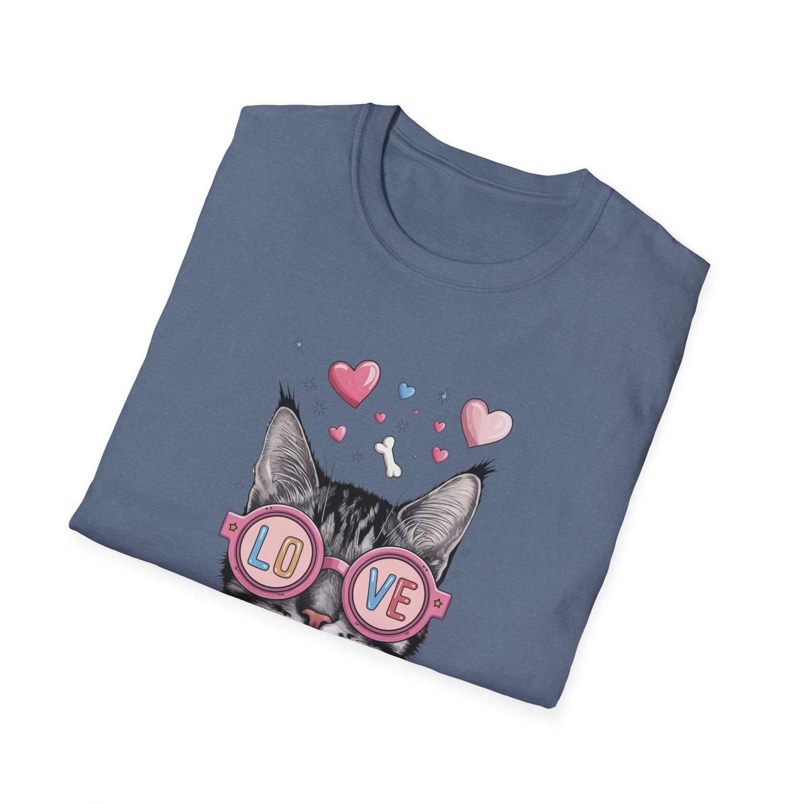 Cute Cat Love Unisex T-Shirt, Valentine's Day Tee, Cat Lover Gift, Animal Graphic Shirt - Image 16