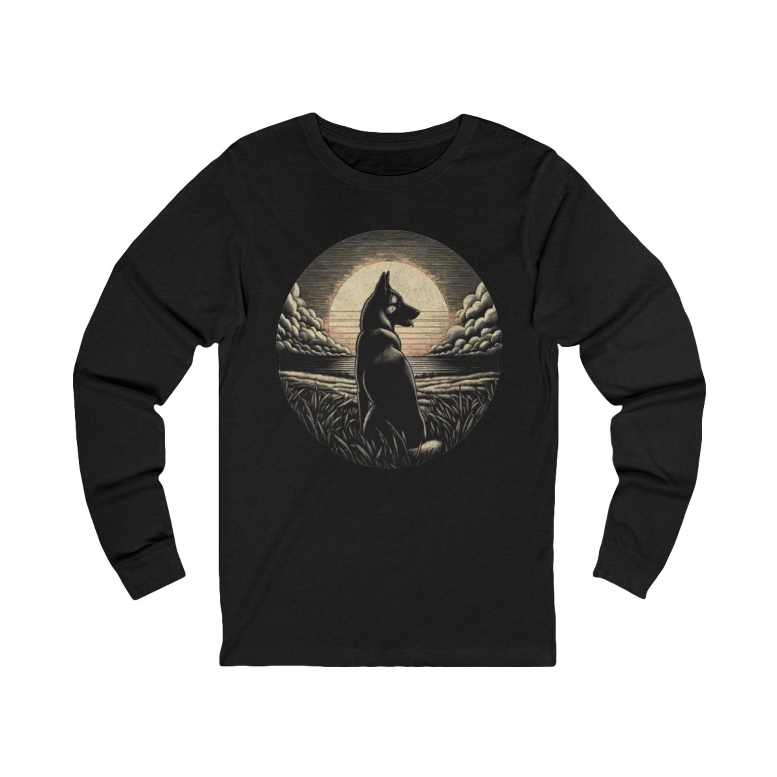 Belgian Malinios Moon Long Sleeve Tee | Nightscape Graphic - Image 5